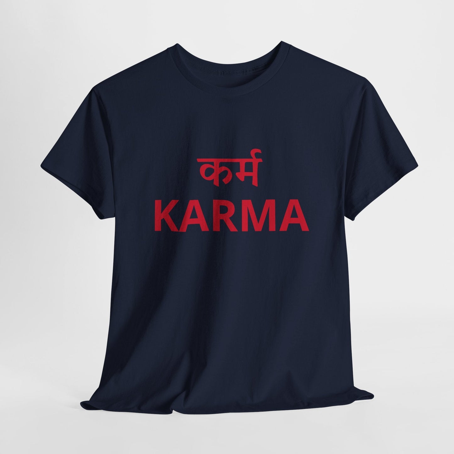KARMA Bold Red Graphic T-Shirt – Sanskrit Typography Tee | House of Magnetic HOUSE OF MAGNETIC