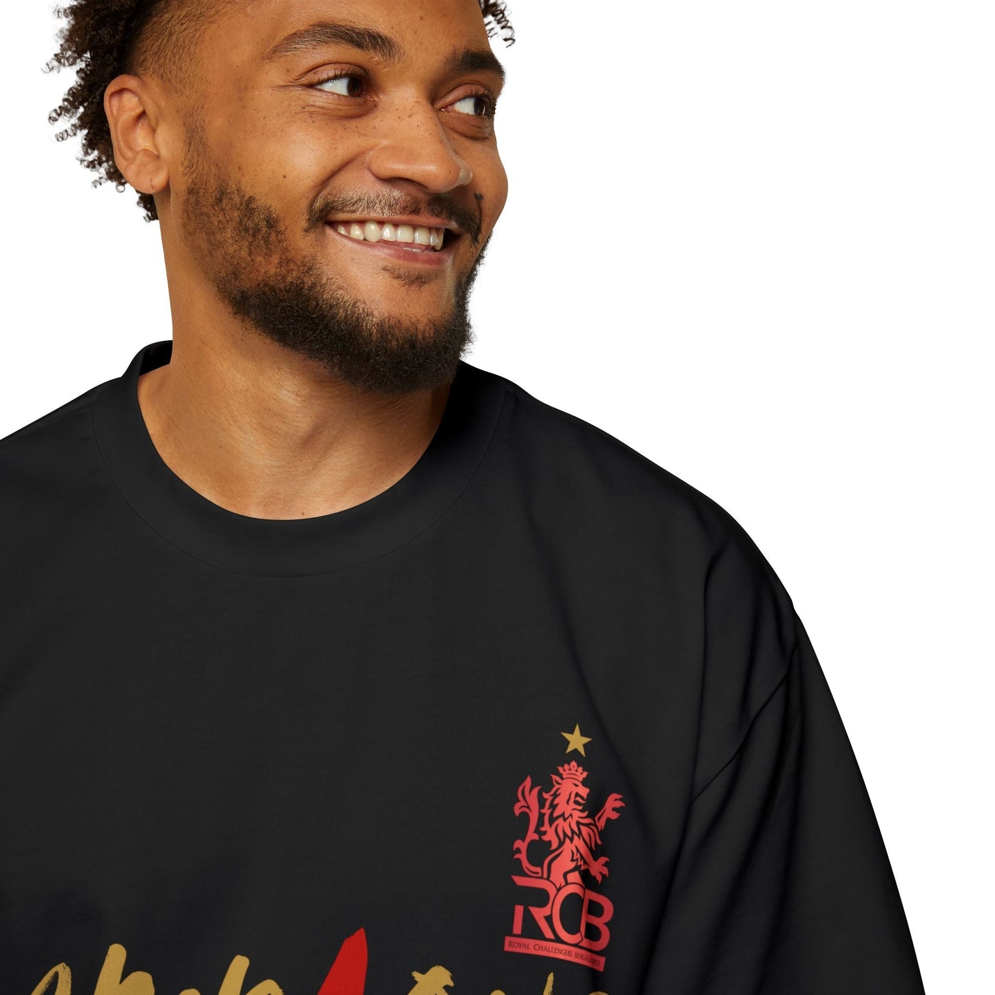 RCB Champions 2025 Oversized T-Shirt – Red, White & Black | Unisex S-XXL | Official IPL Fanwear Houseofmagnetic