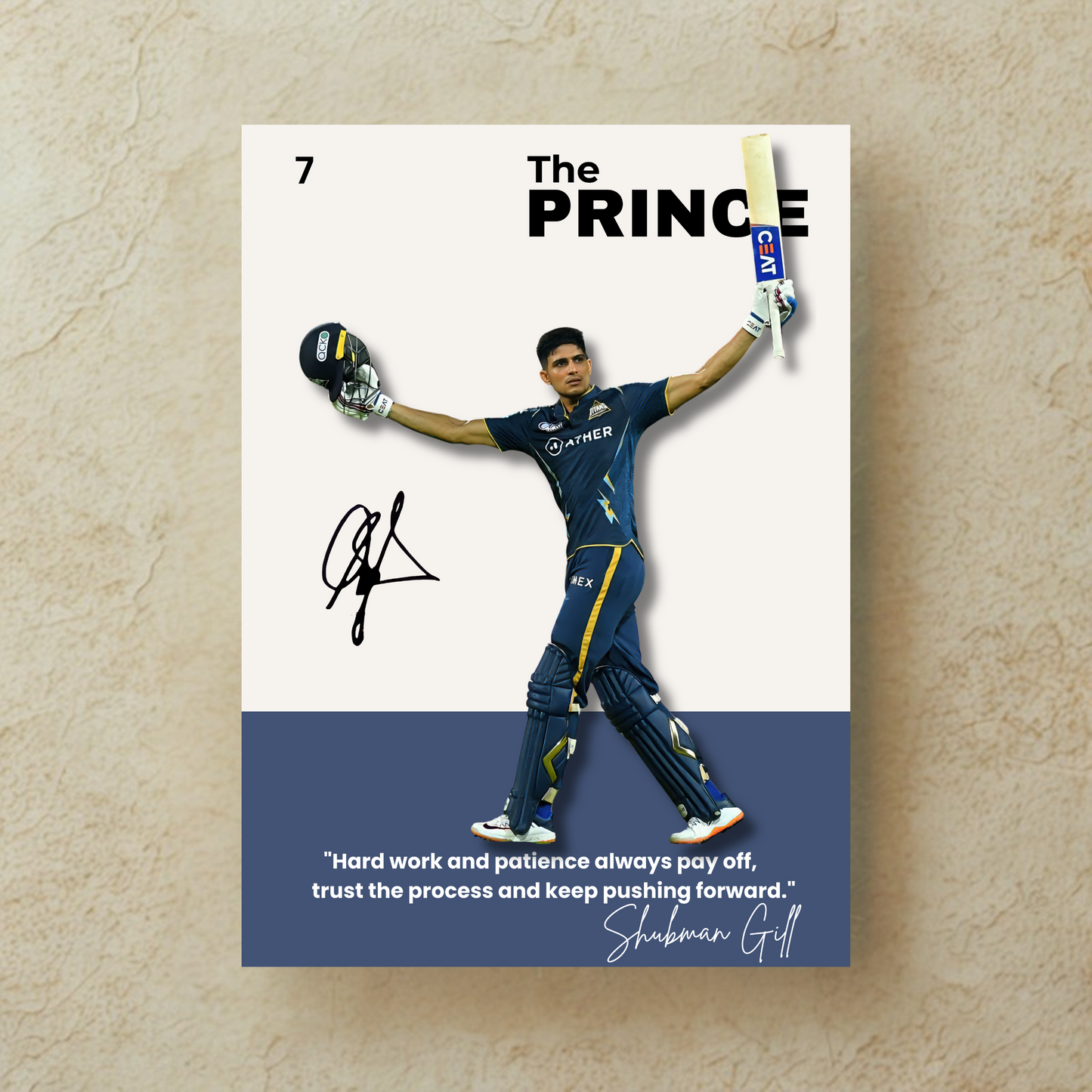 Shubman Gill Poster - The Prince of Cricket Houseofmagnetic