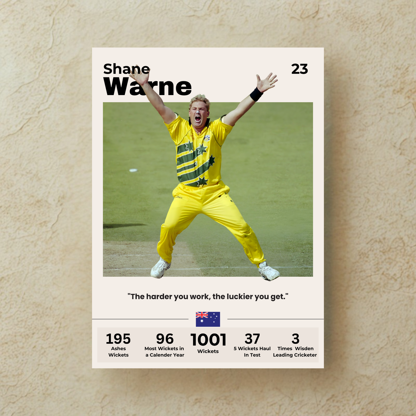 Shane Warne Poster Houseofmagnetic