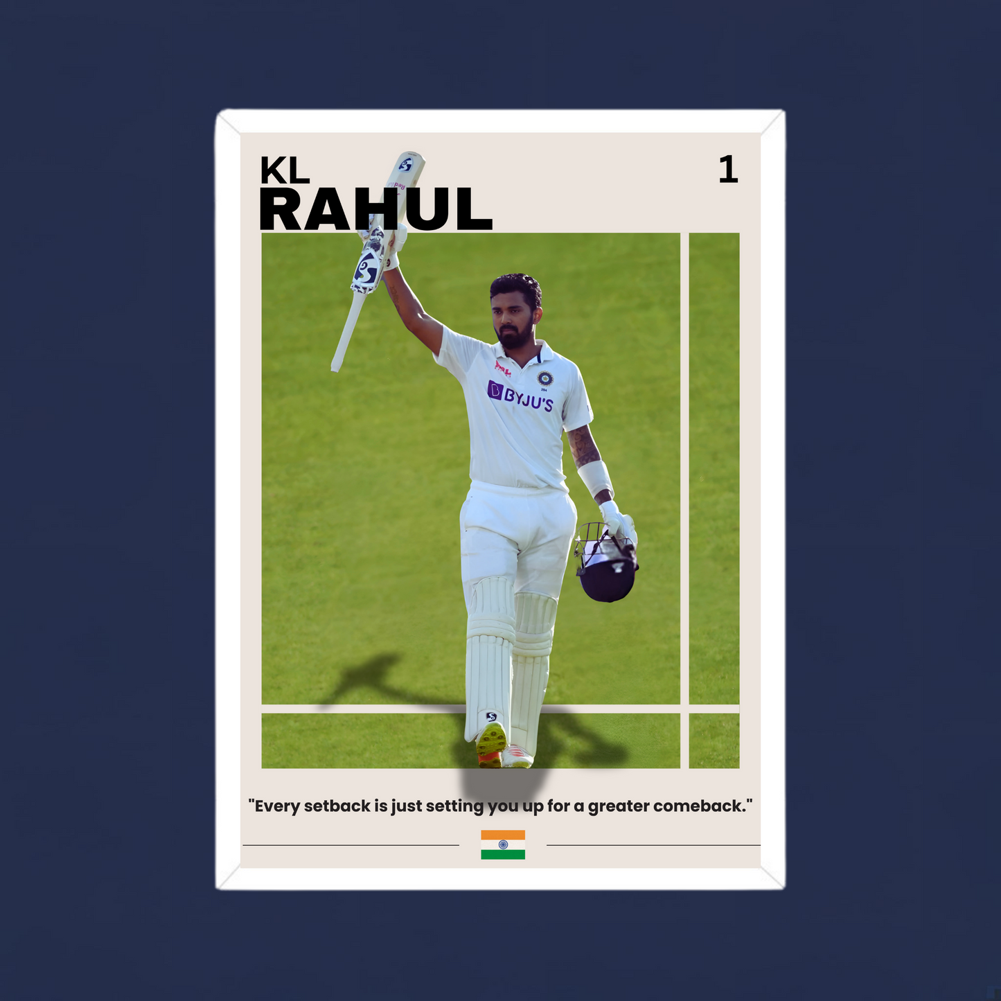 KL Rahul Test Poster Houseofmagnetic