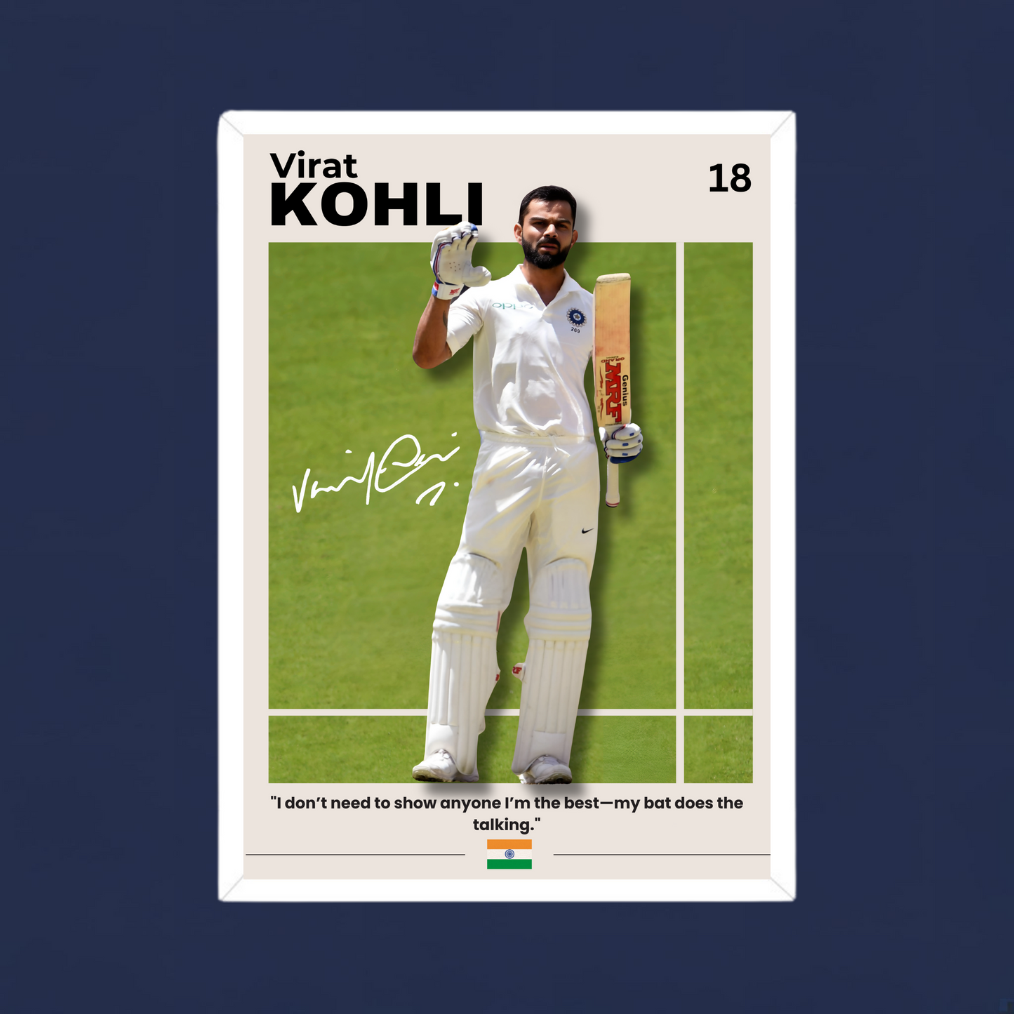 Virat Kohli Poster | "My Bat Does the Talking" Houseofmagnetic
