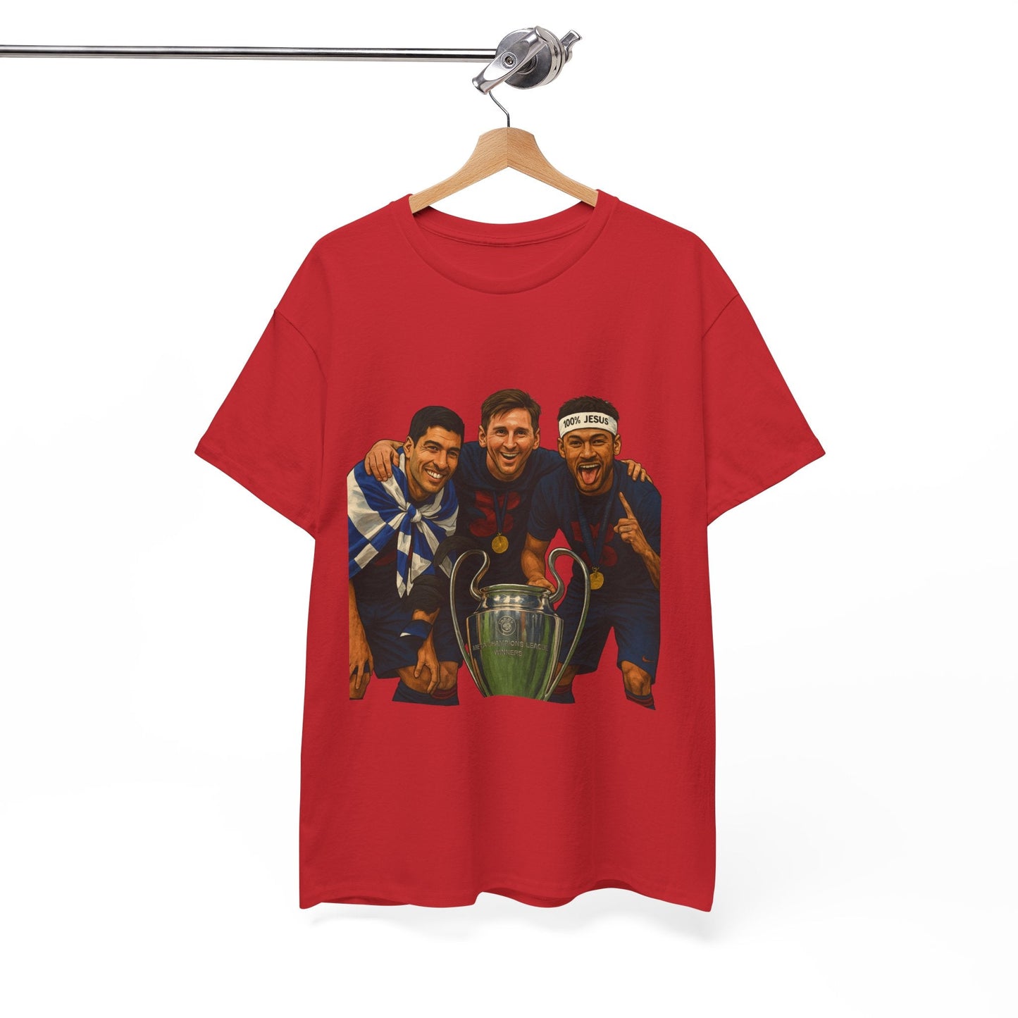 Legendary Trio Champions T-Shirt – UEFA Cup Celebration Tee | House of Magnetic HOUSE OF MAGNETIC