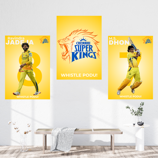 Chennai Super Kings Poster Combo – Set of 3 Houseofmagnetic