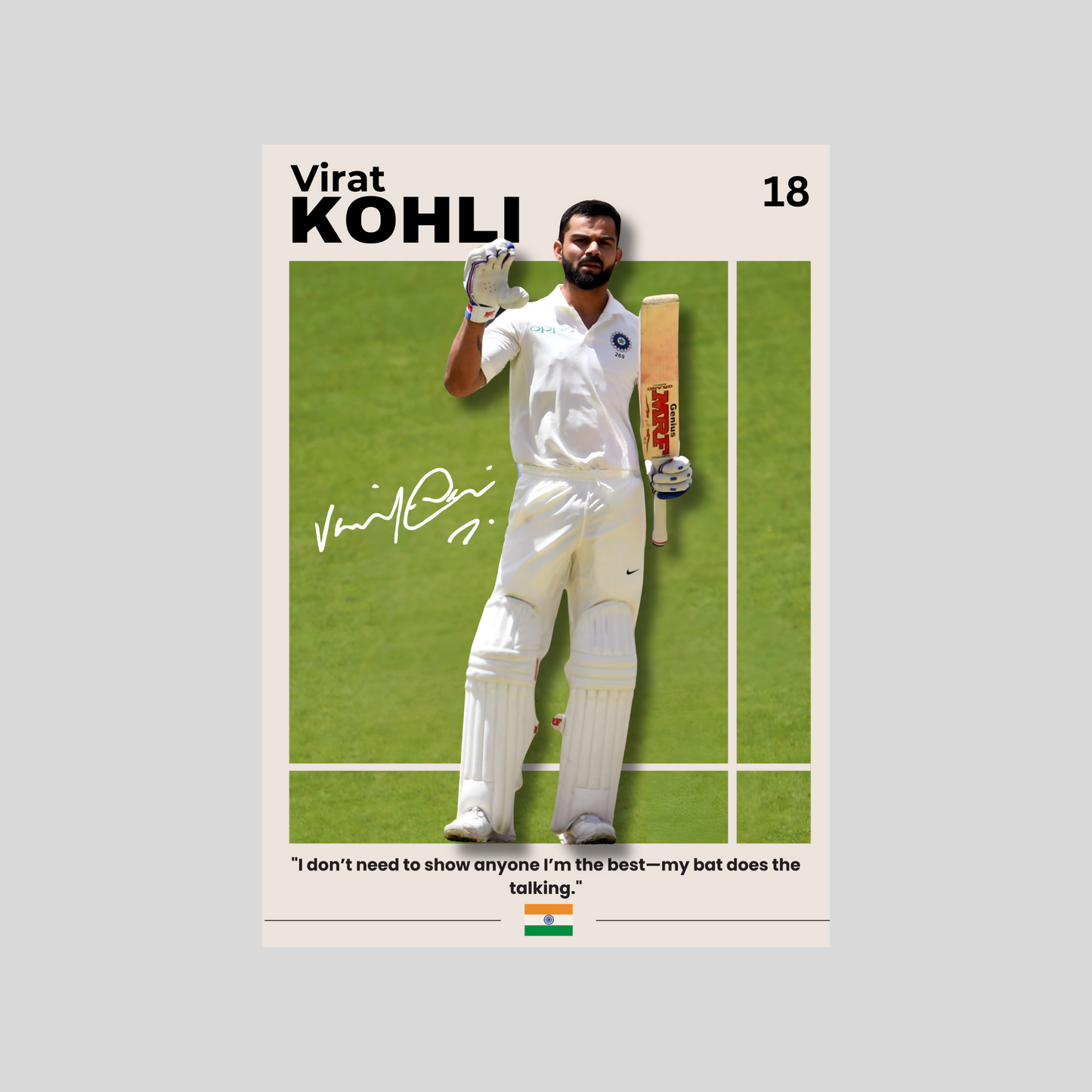 Virat Kohli Poster | "My Bat Does the Talking" Houseofmagnetic