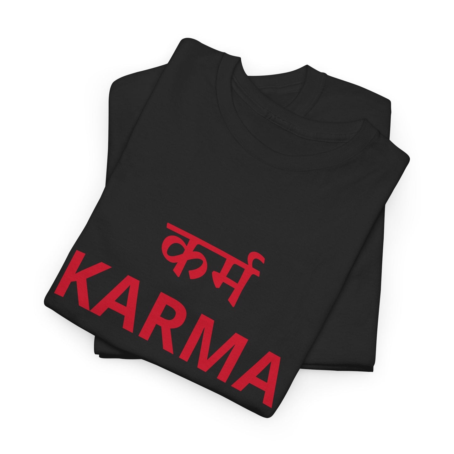 KARMA Bold Red Graphic T-Shirt – Sanskrit Typography Tee | House of Magnetic HOUSE OF MAGNETIC