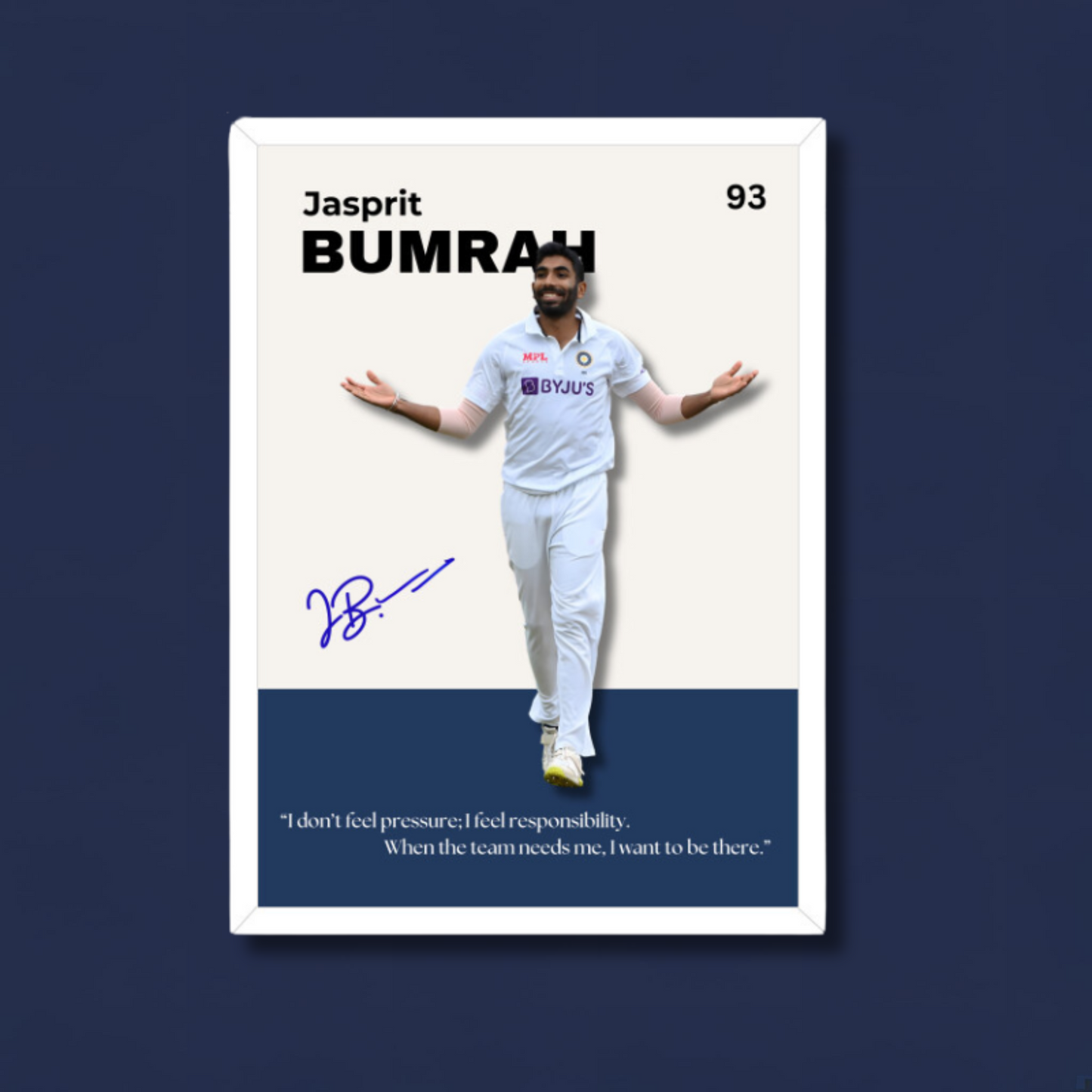 Jasprit Bumrah Poster Houseofmagnetic