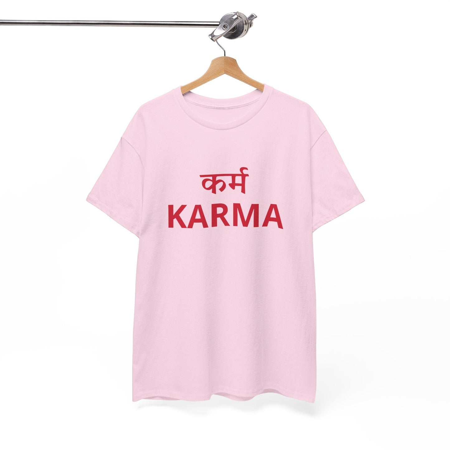 KARMA Bold Red Graphic T-Shirt – Sanskrit Typography Tee | House of Magnetic HOUSE OF MAGNETIC