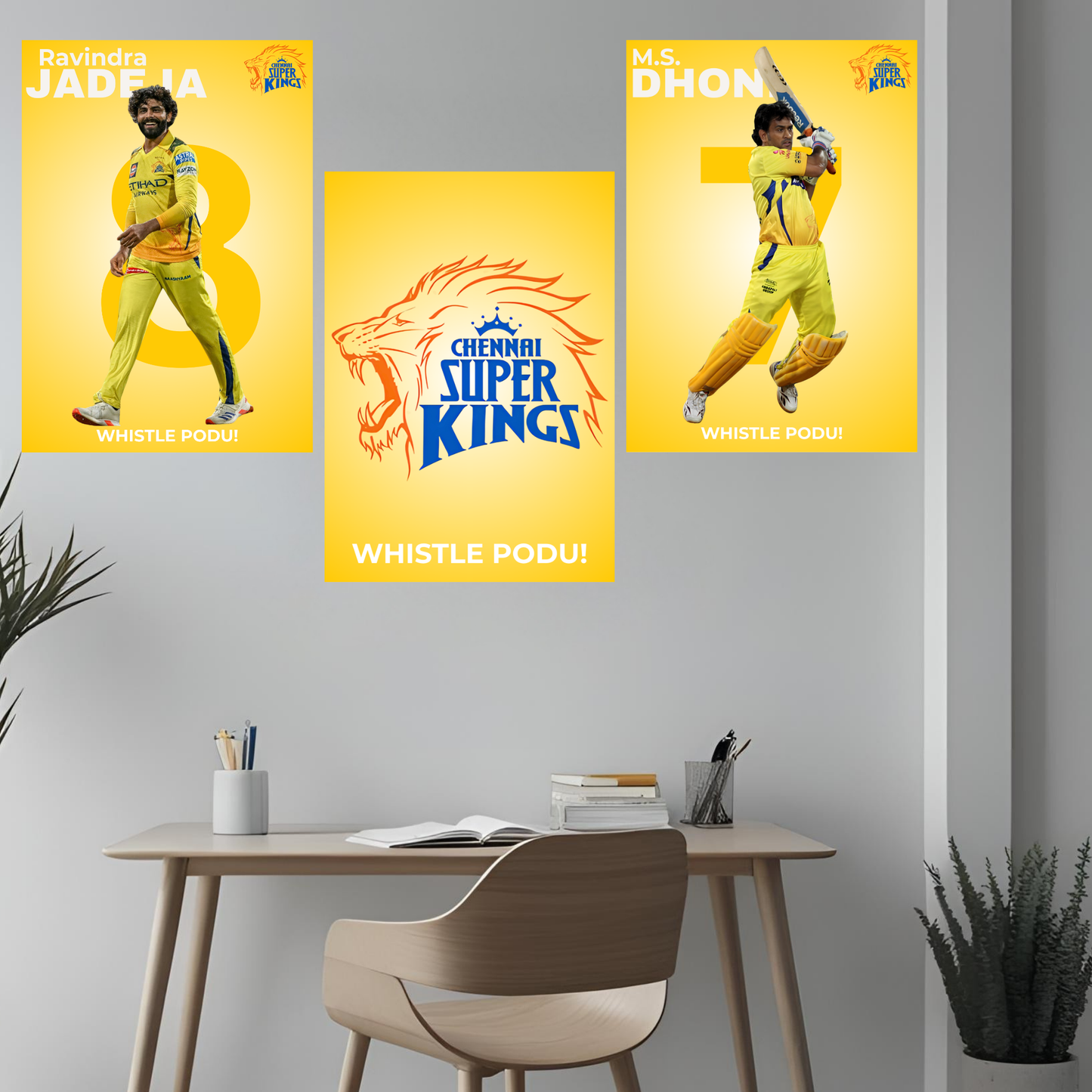 Chennai Super Kings Poster Combo – Set of 3 Houseofmagnetic