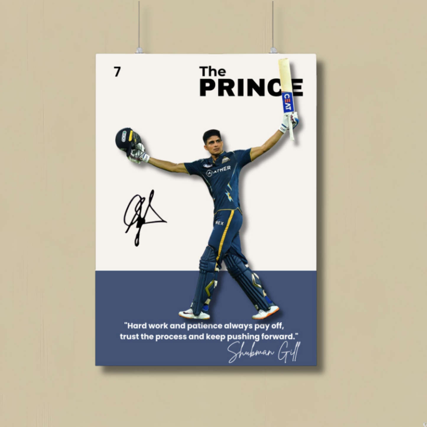 Shubman Gill Poster - The Prince of Cricket Houseofmagnetic