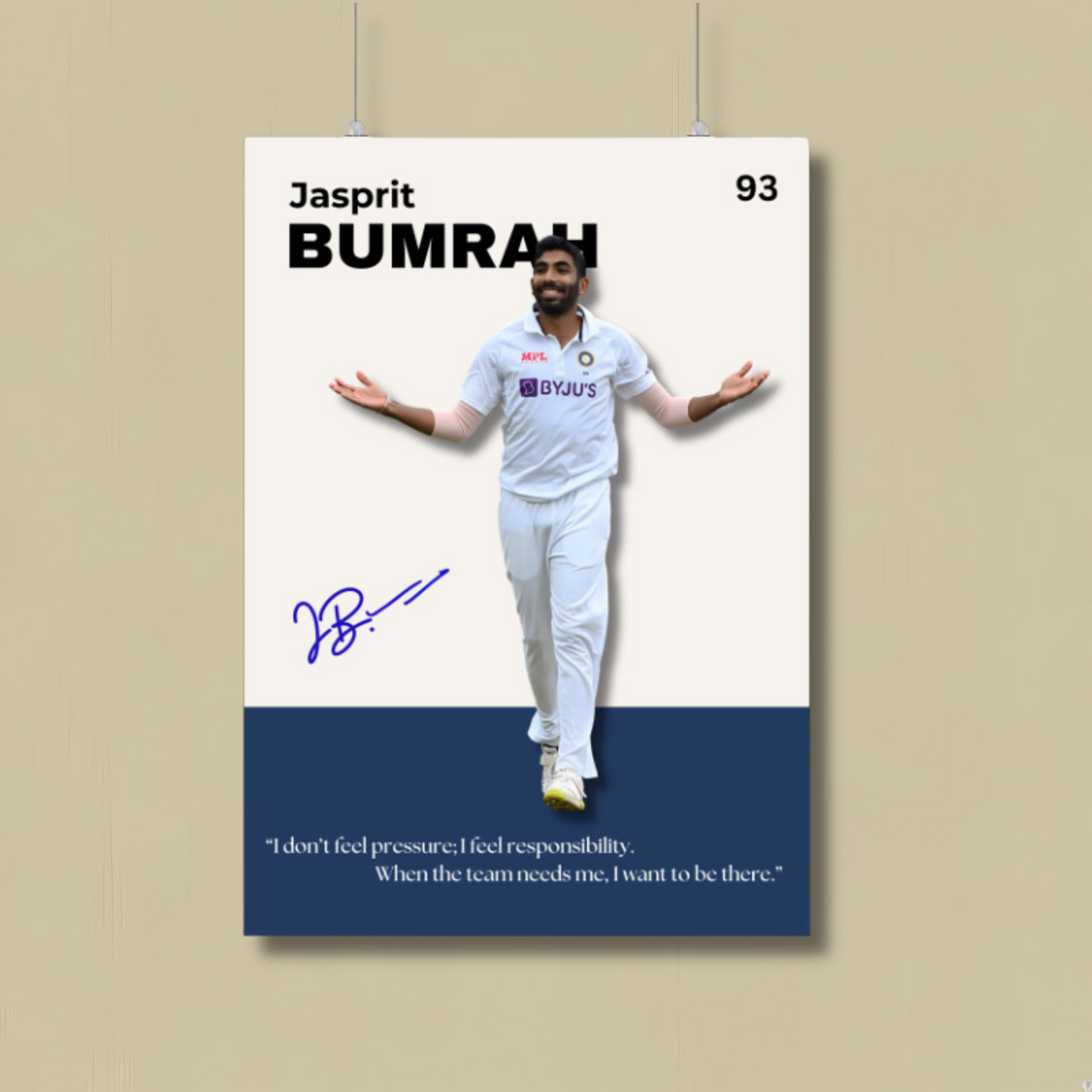 Jasprit Bumrah Poster Houseofmagnetic