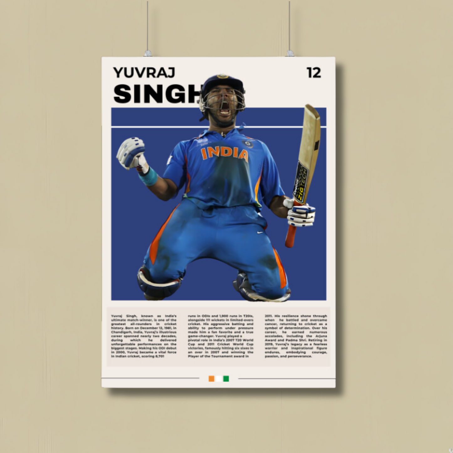Yuvraj Singh Poster Houseofmagnetic