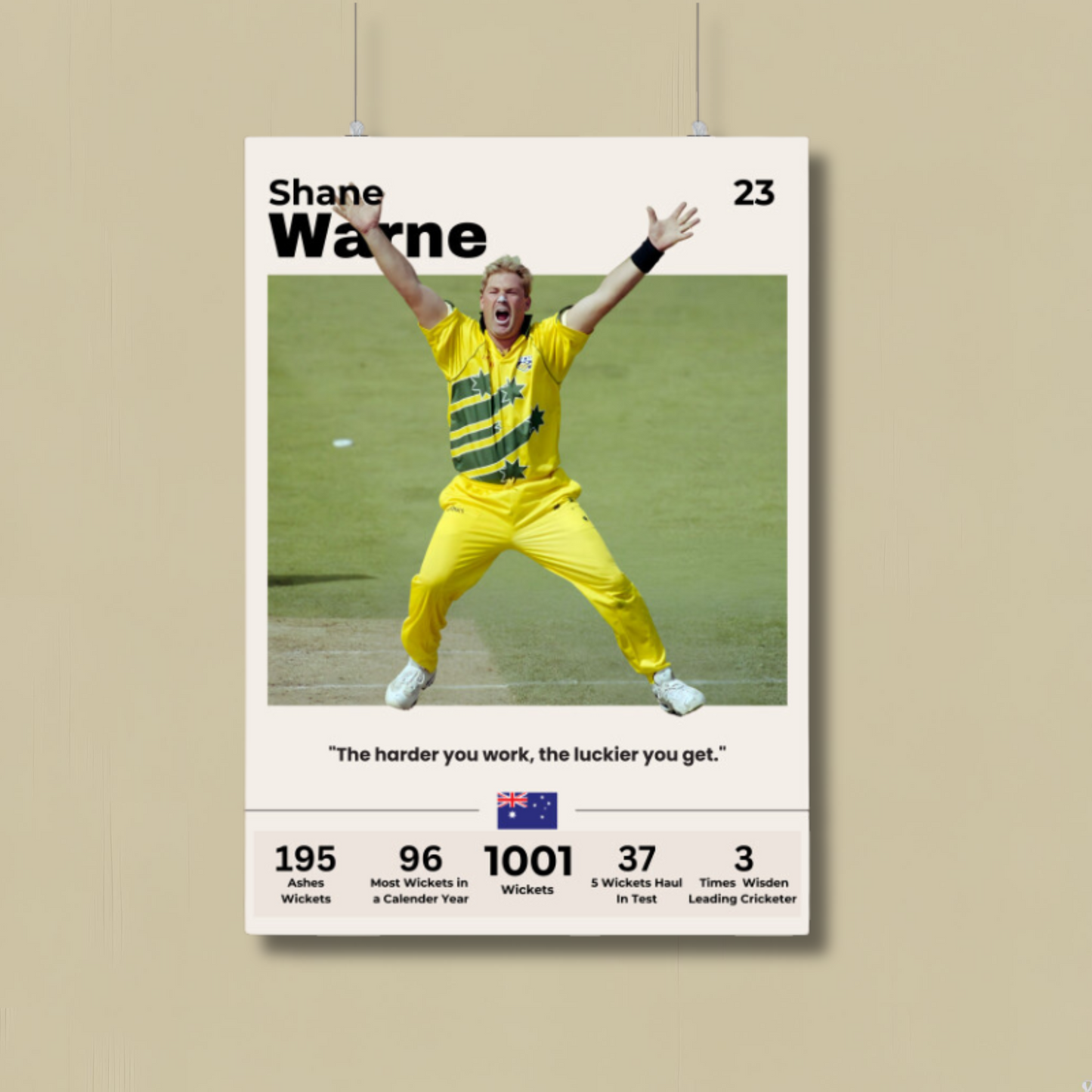 Shane Warne Poster Houseofmagnetic