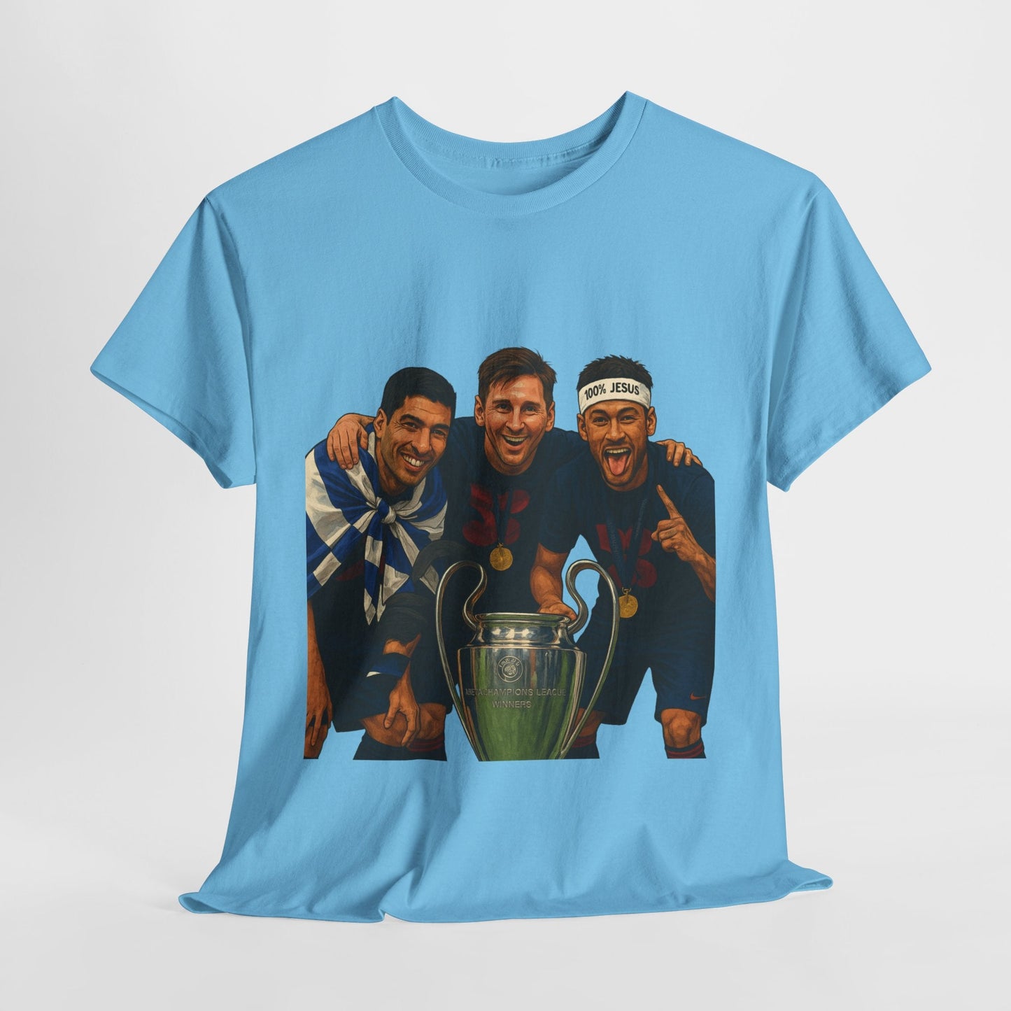 Legendary Trio Champions T-Shirt – UEFA Cup Celebration Tee | House of Magnetic HOUSE OF MAGNETIC