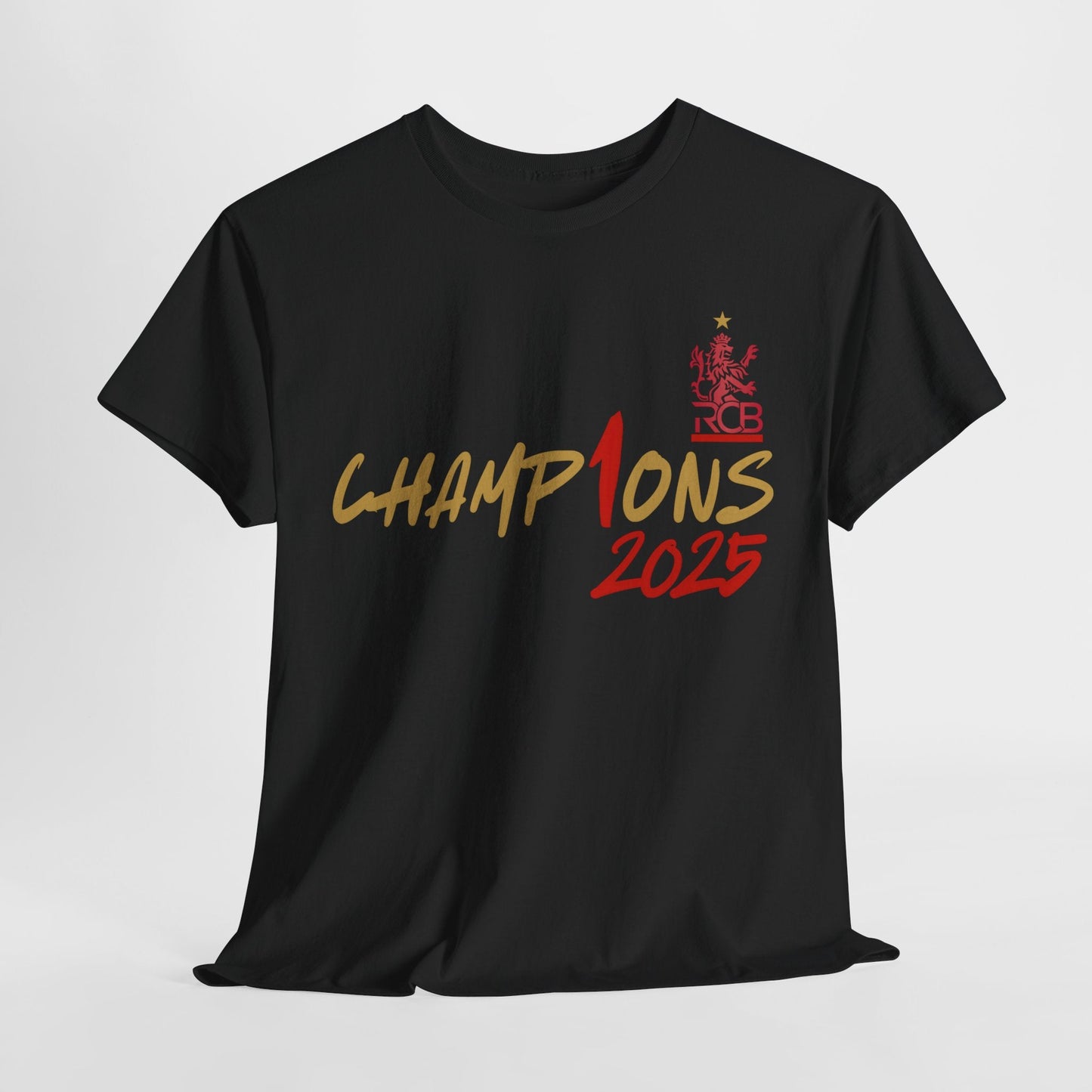 IPL RCB Champion T-Shirt, Black, White, Soft Cotton, Cricket Fan Jersey, Indian Premier League Houseofmagnetic