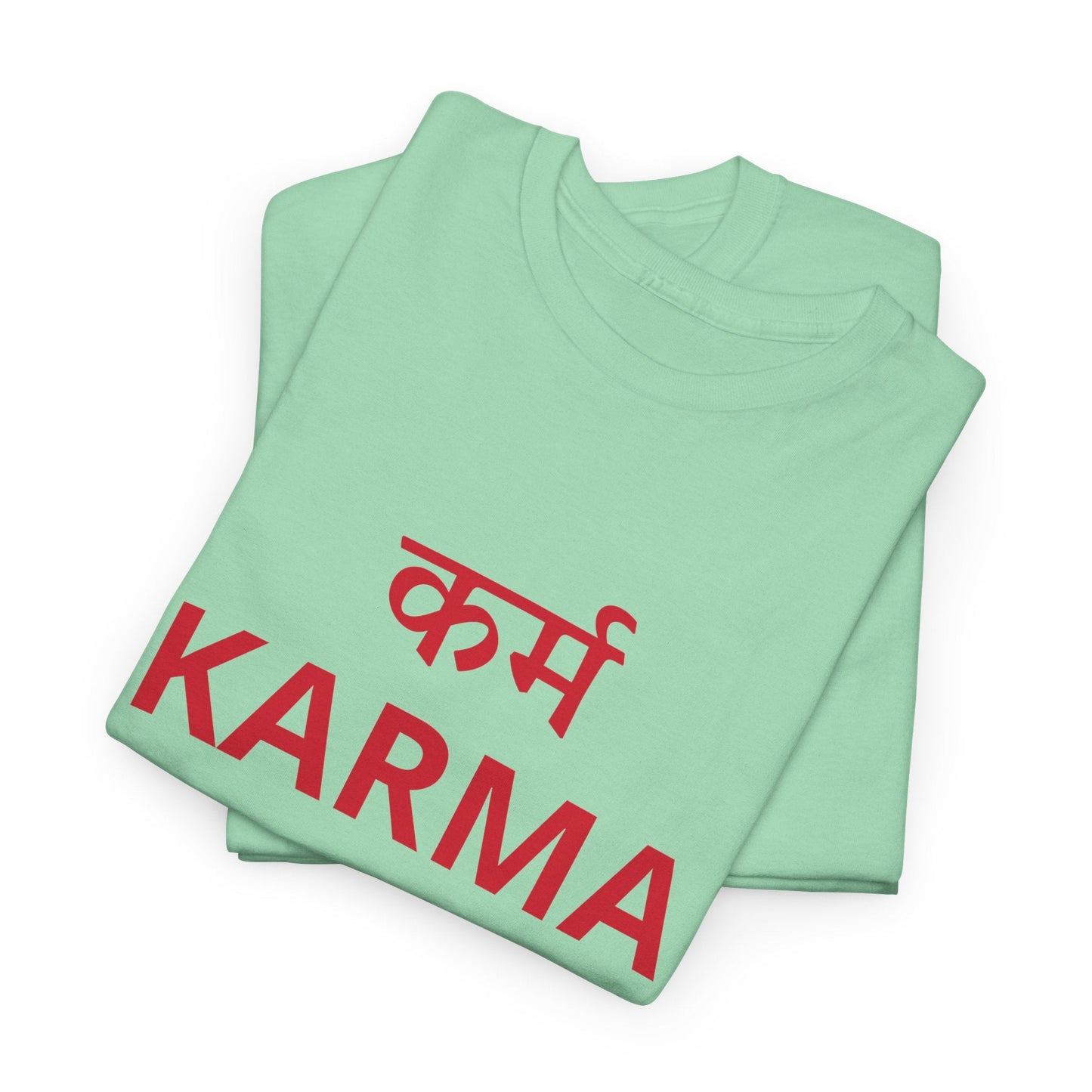 KARMA Bold Red Graphic T-Shirt – Sanskrit Typography Tee | House of Magnetic HOUSE OF MAGNETIC