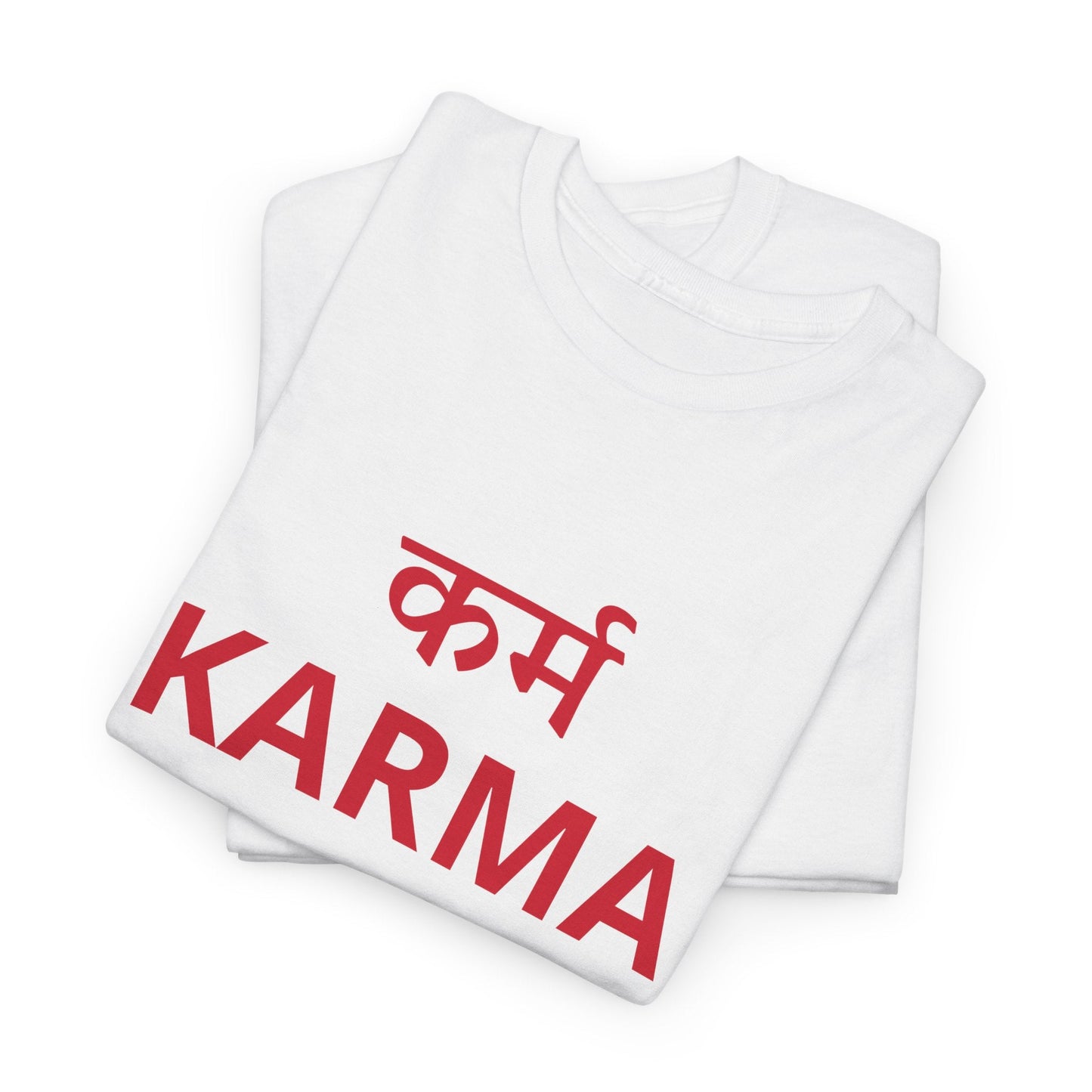 KARMA Bold Red Graphic T-Shirt – Sanskrit Typography Tee | House of Magnetic HOUSE OF MAGNETIC