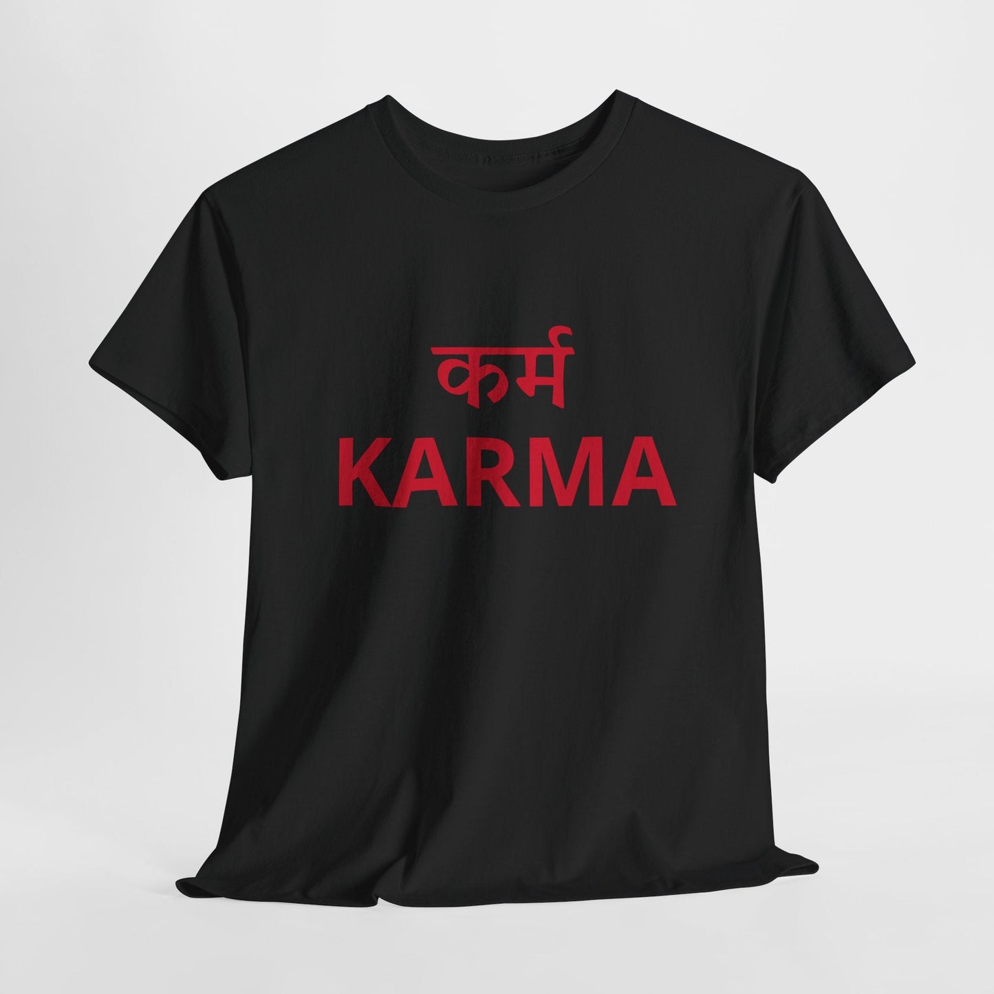 KARMA Bold Red Graphic T-Shirt – Sanskrit Typography Tee | House of Magnetic HOUSE OF MAGNETIC