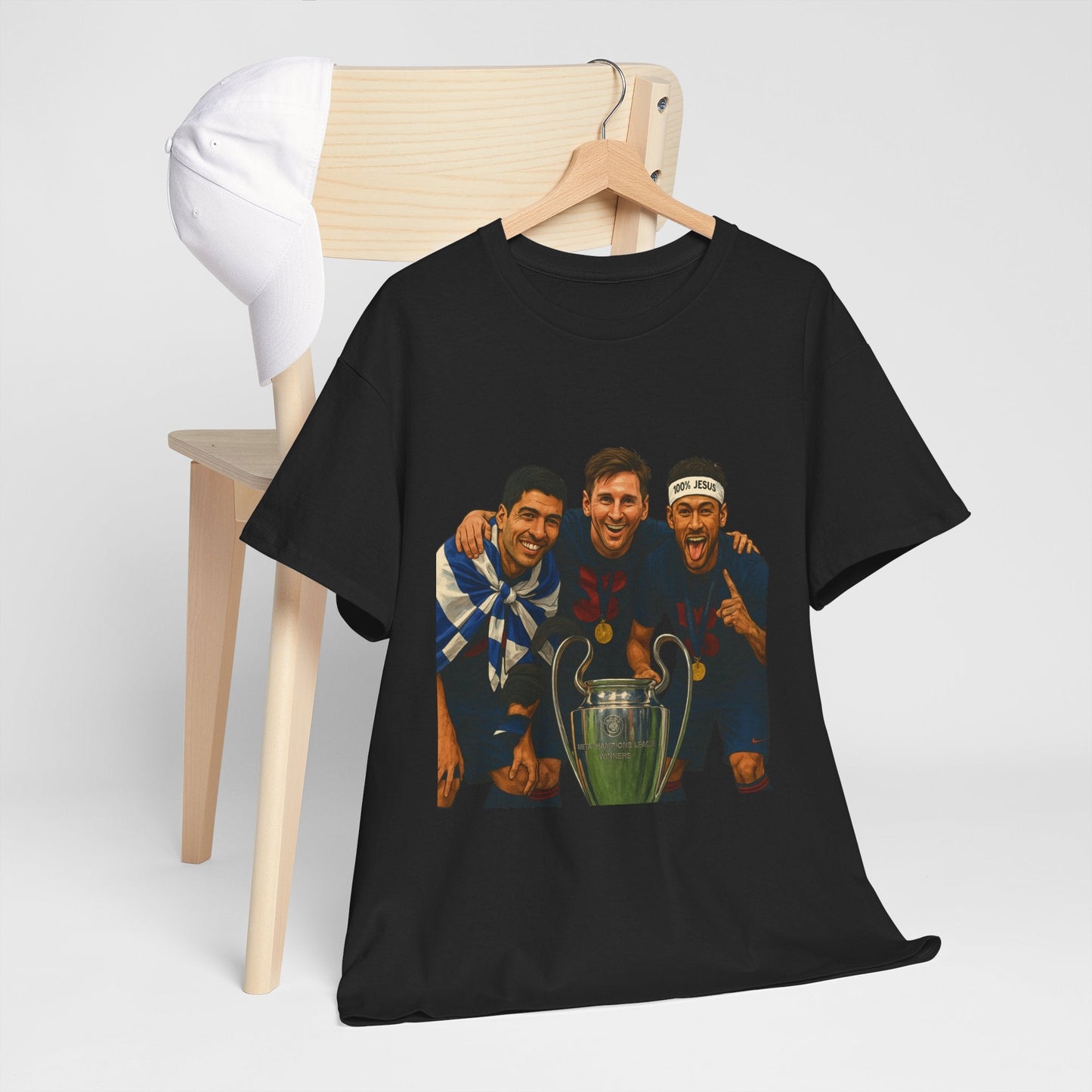 Legendary Trio Champions T-Shirt – UEFA Cup Celebration Tee | House of Magnetic HOUSE OF MAGNETIC
