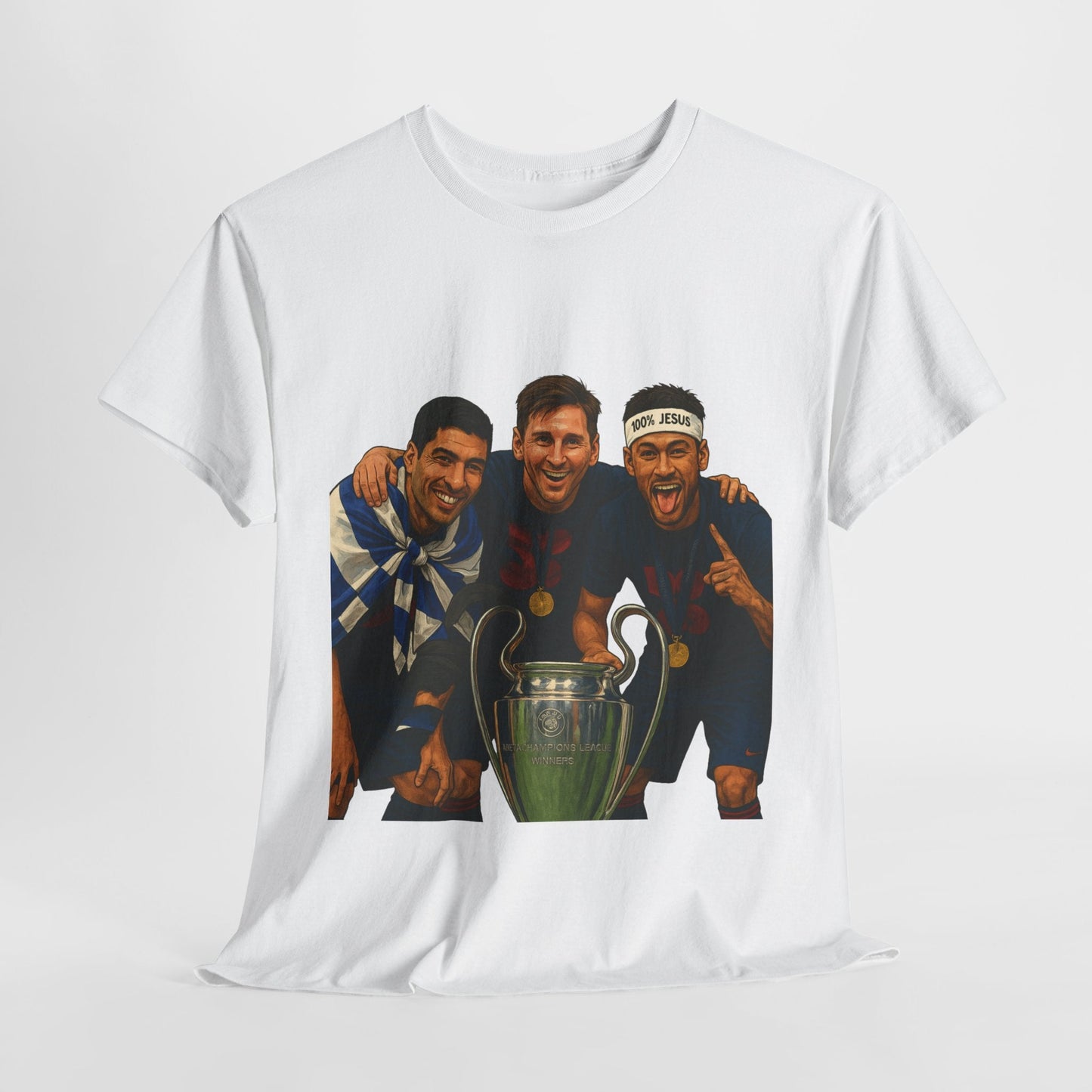 Legendary Trio Champions T-Shirt – UEFA Cup Celebration Tee | House of Magnetic HOUSE OF MAGNETIC