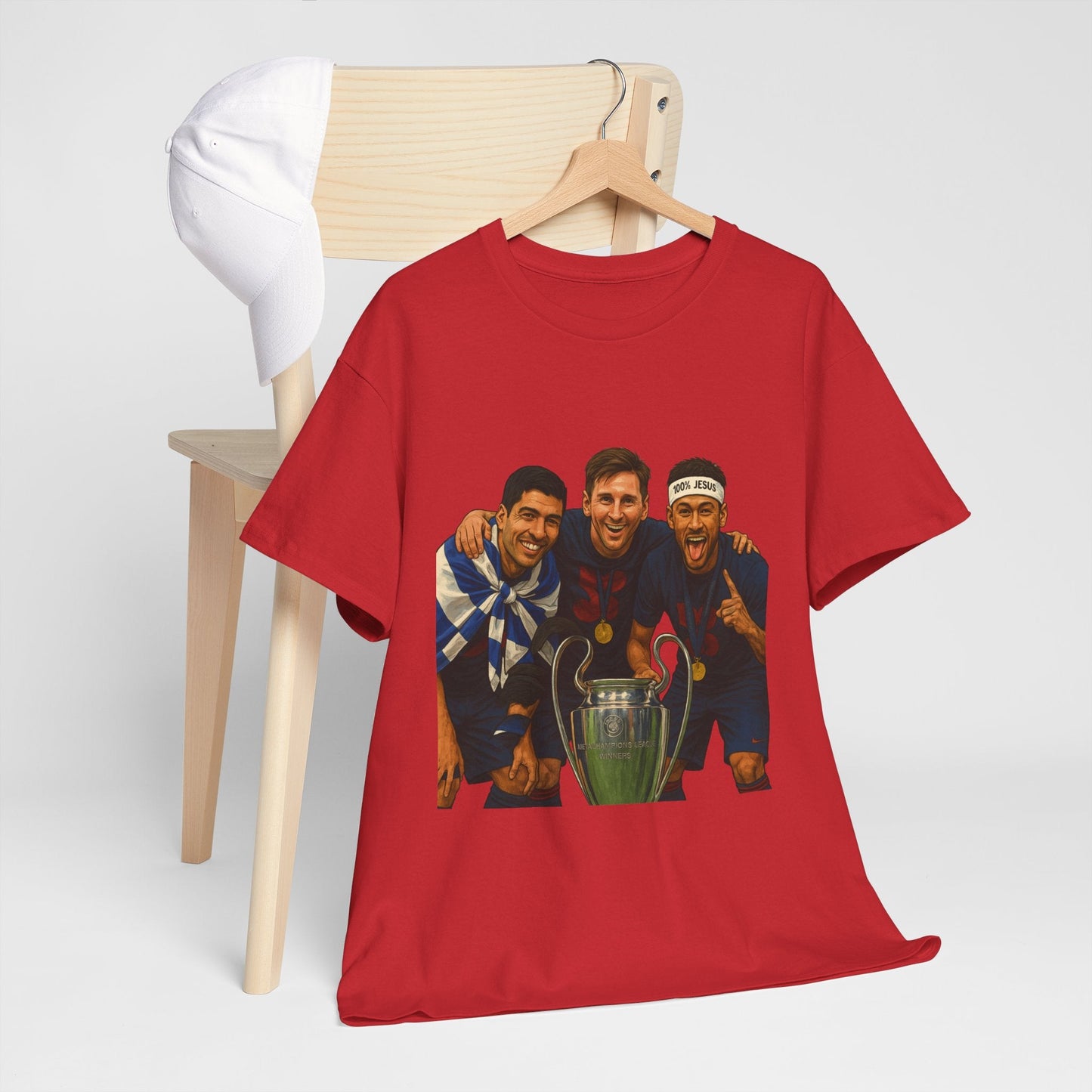 Legendary Trio Champions T-Shirt – UEFA Cup Celebration Tee | House of Magnetic HOUSE OF MAGNETIC