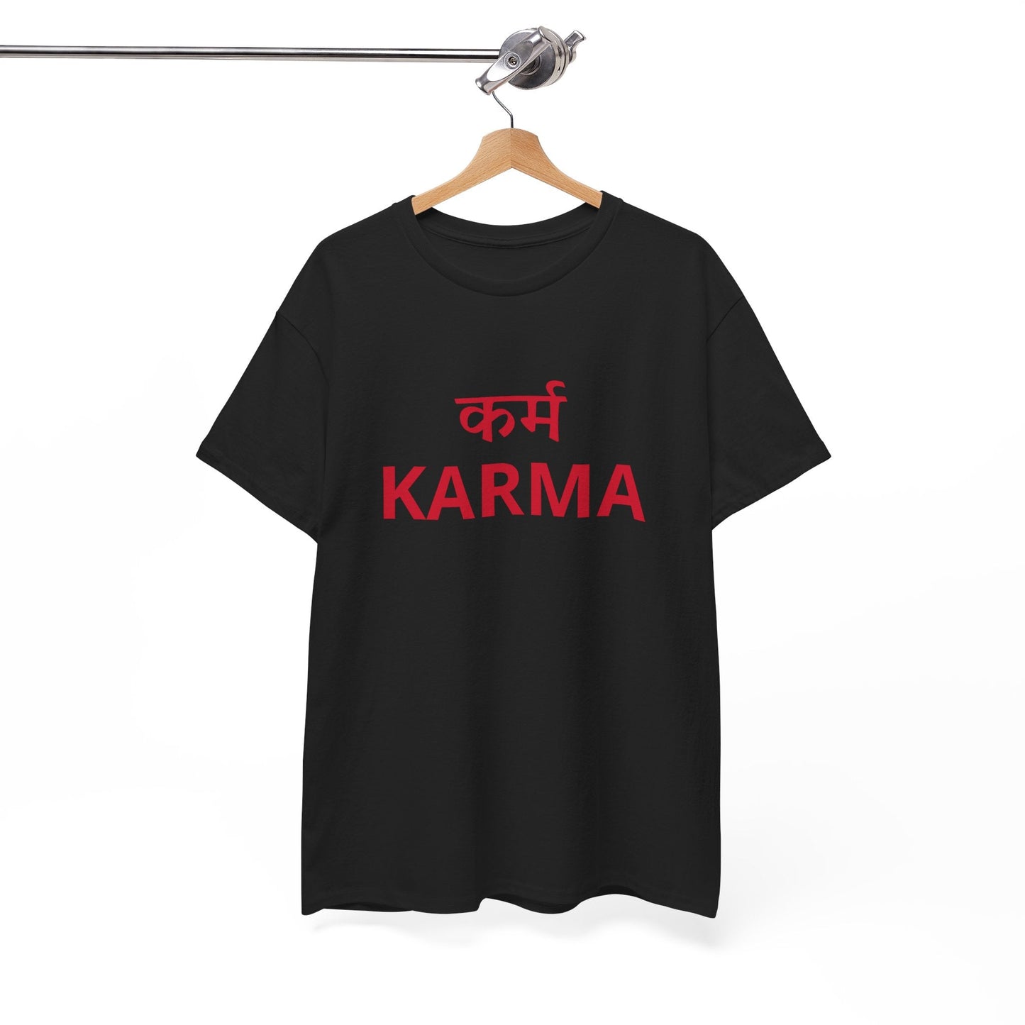 KARMA Bold Red Graphic T-Shirt – Sanskrit Typography Tee | House of Magnetic HOUSE OF MAGNETIC
