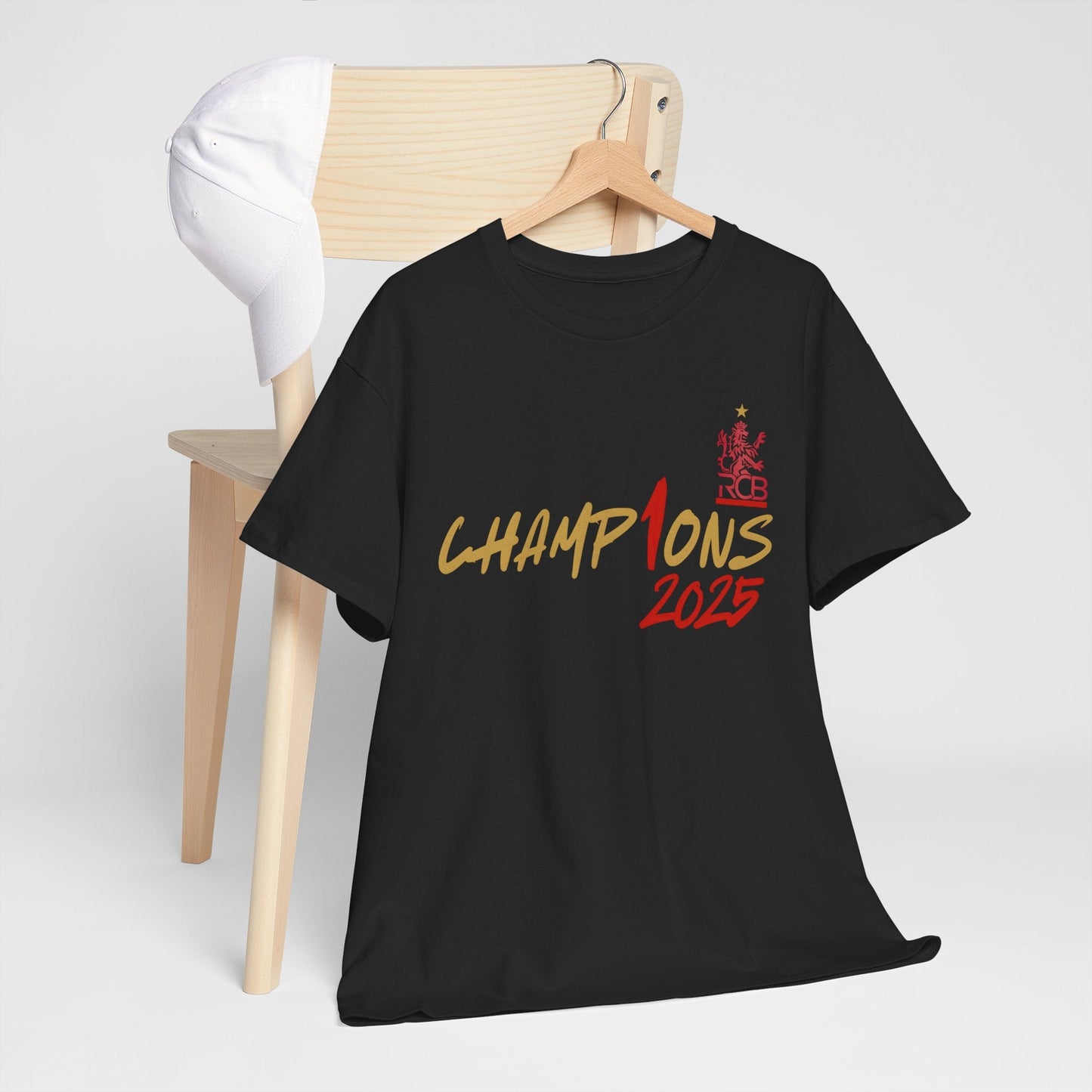 IPL RCB Champion T-Shirt, Black, White, Soft Cotton, Cricket Fan Jersey, Indian Premier League Houseofmagnetic