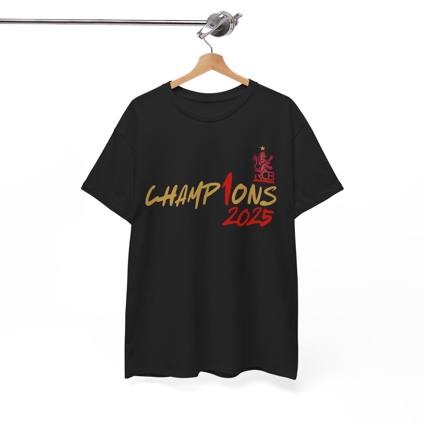 IPL RCB Champion T-Shirt, Black, White, Soft Cotton, Cricket Fan Jersey, Indian Premier League Houseofmagnetic