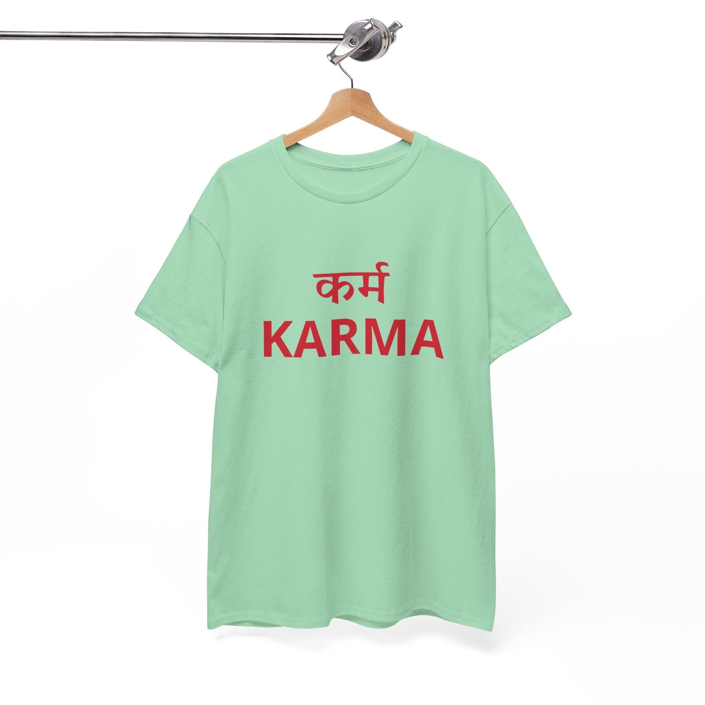 KARMA Bold Red Graphic T-Shirt – Sanskrit Typography Tee | House of Magnetic HOUSE OF MAGNETIC