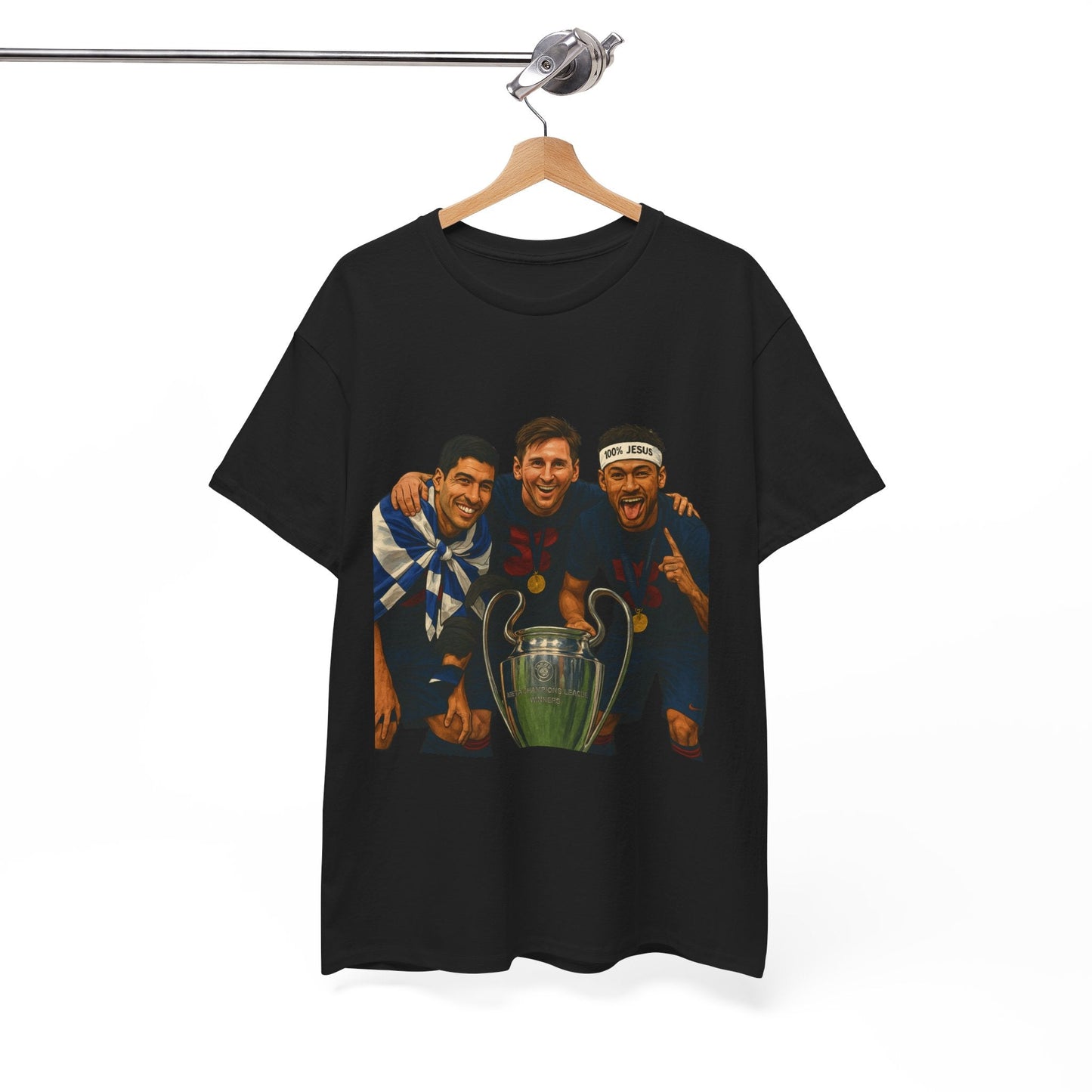 Legendary Trio Champions T-Shirt – UEFA Cup Celebration Tee | House of Magnetic HOUSE OF MAGNETIC