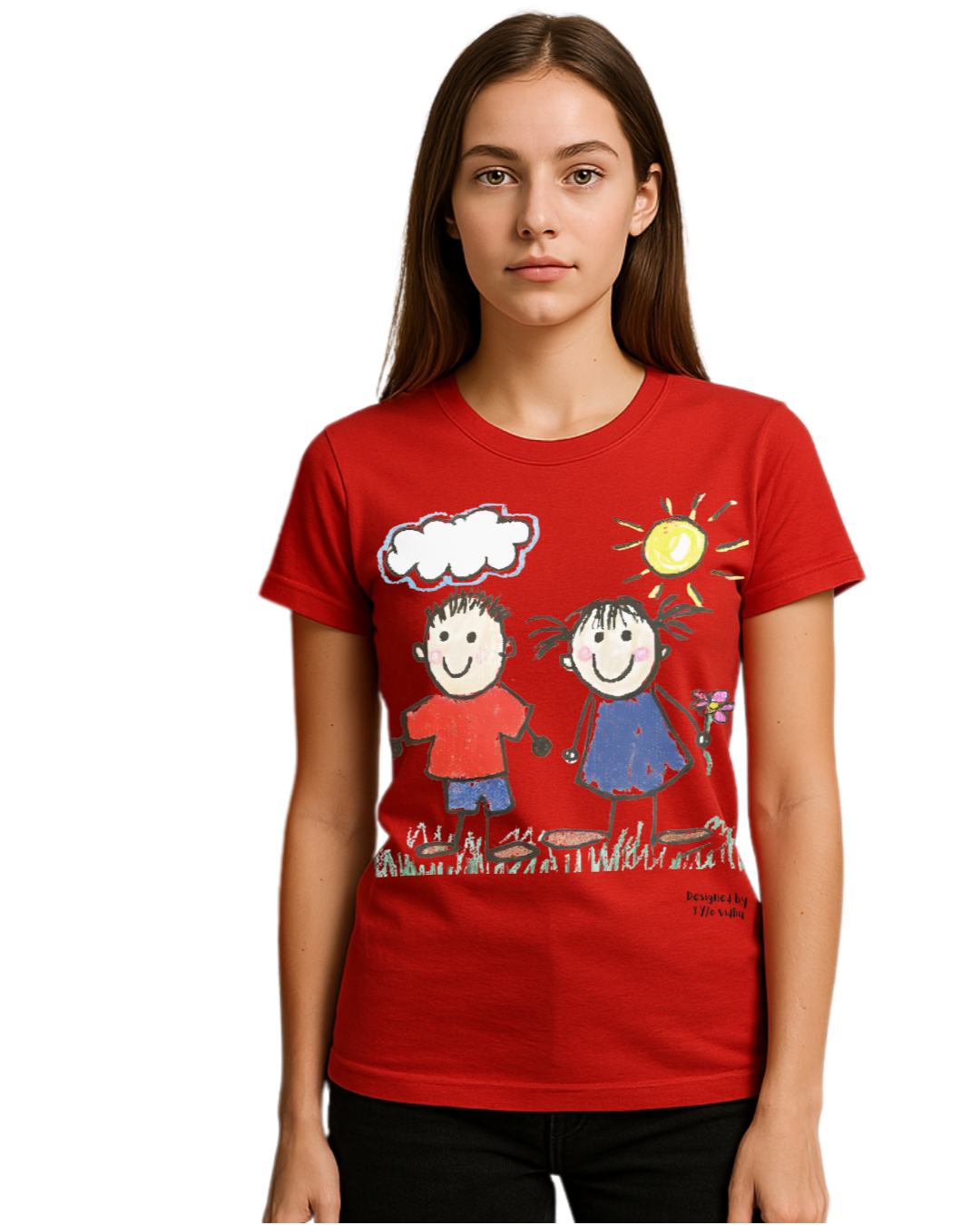 Happy Together T-Shirt – Designed by 9-Year-Old Vidhu | Friendship Kids Art Tee by House of Magnetic HOUSE OF MAGNETIC