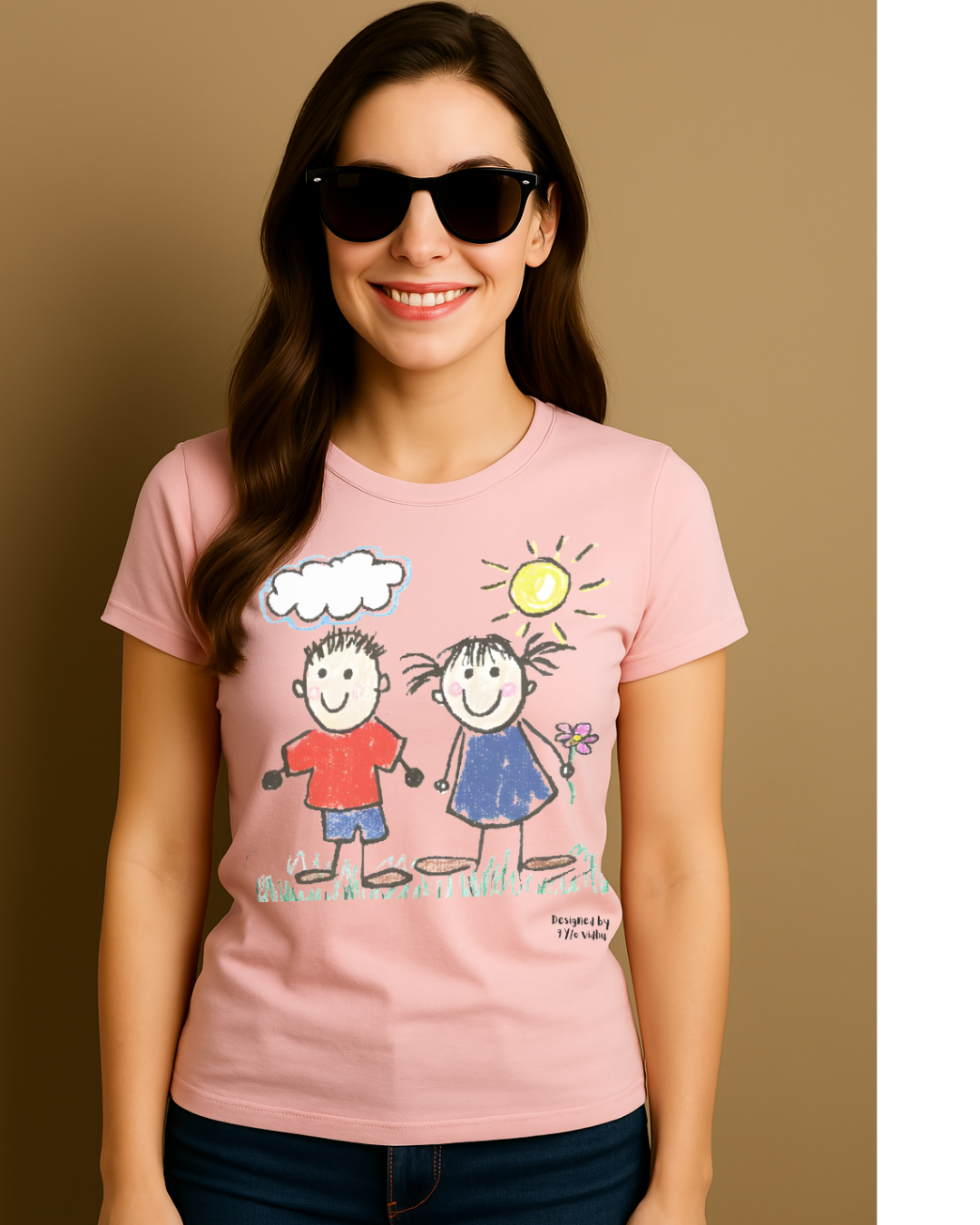 Happy Together T-Shirt – Designed by 9-Year-Old Vidhu | Friendship Kids Art Tee by House of Magnetic HOUSE OF MAGNETIC