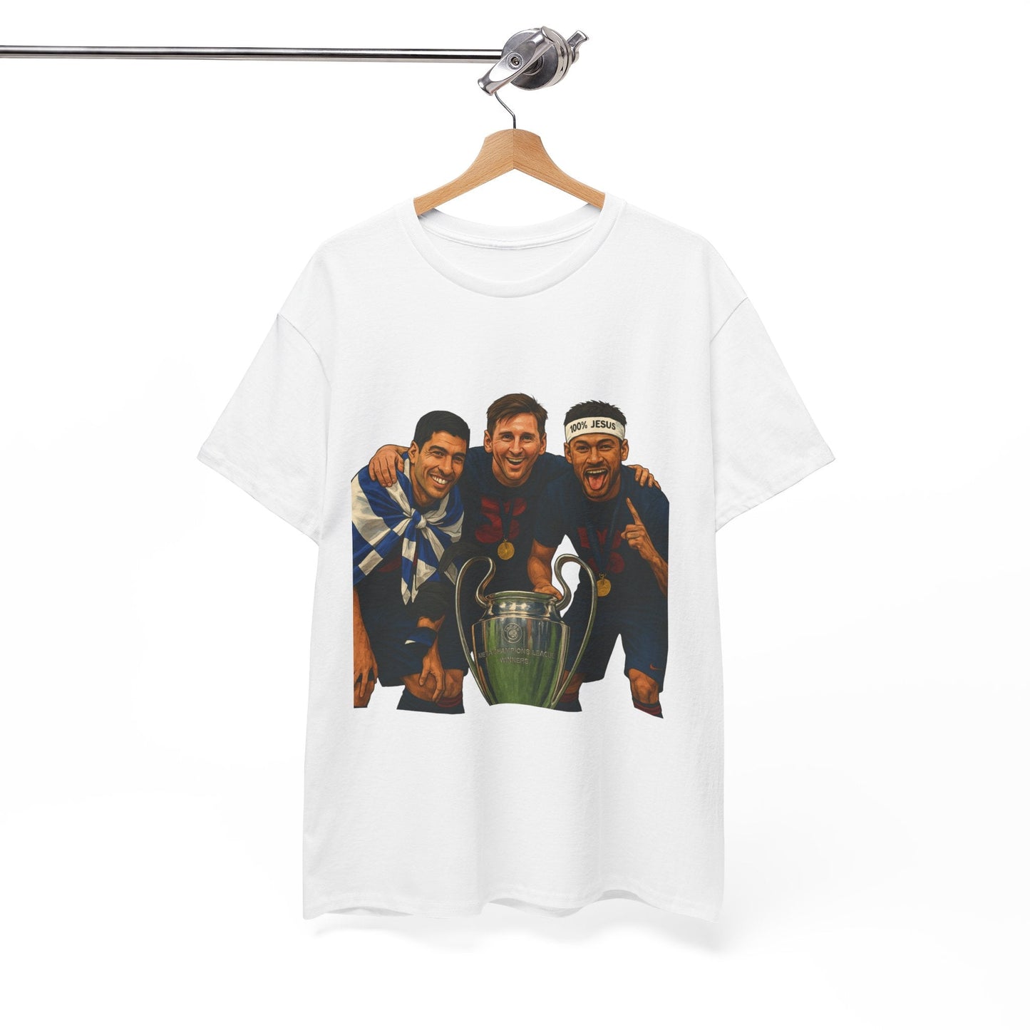 Legendary Trio Champions T-Shirt – UEFA Cup Celebration Tee | House of Magnetic HOUSE OF MAGNETIC