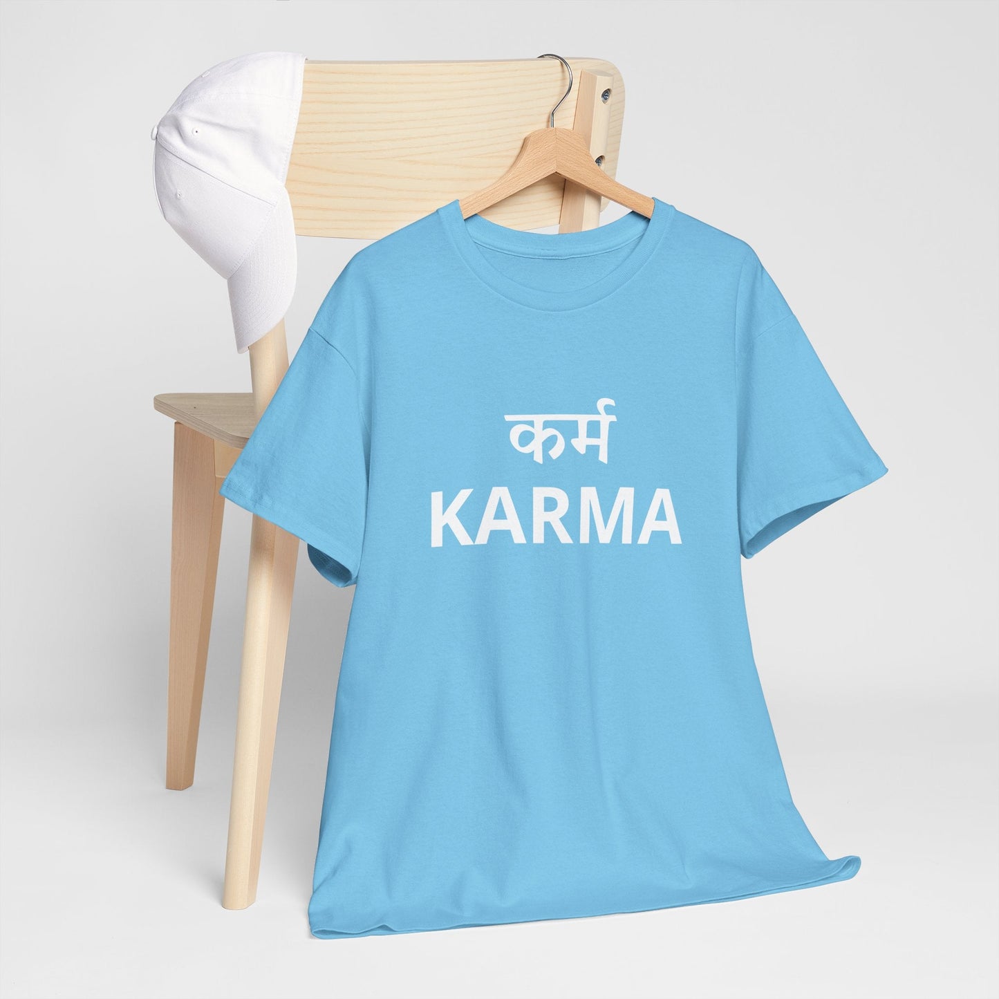 KARMA Bold Red Graphic T-Shirt – Sanskrit Typography Tee | House of Magnetic HOUSE OF MAGNETIC