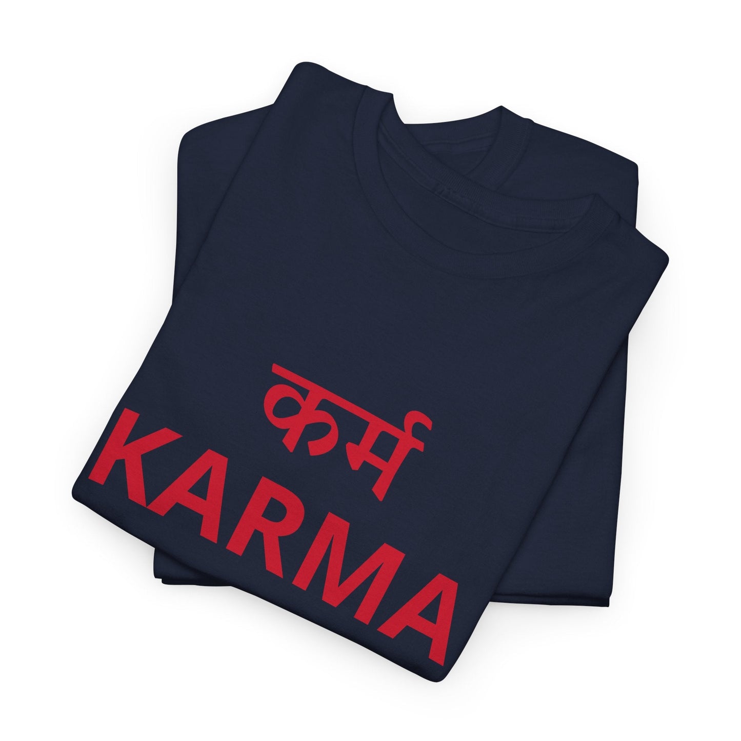 KARMA Bold Red Graphic T-Shirt – Sanskrit Typography Tee | House of Magnetic HOUSE OF MAGNETIC