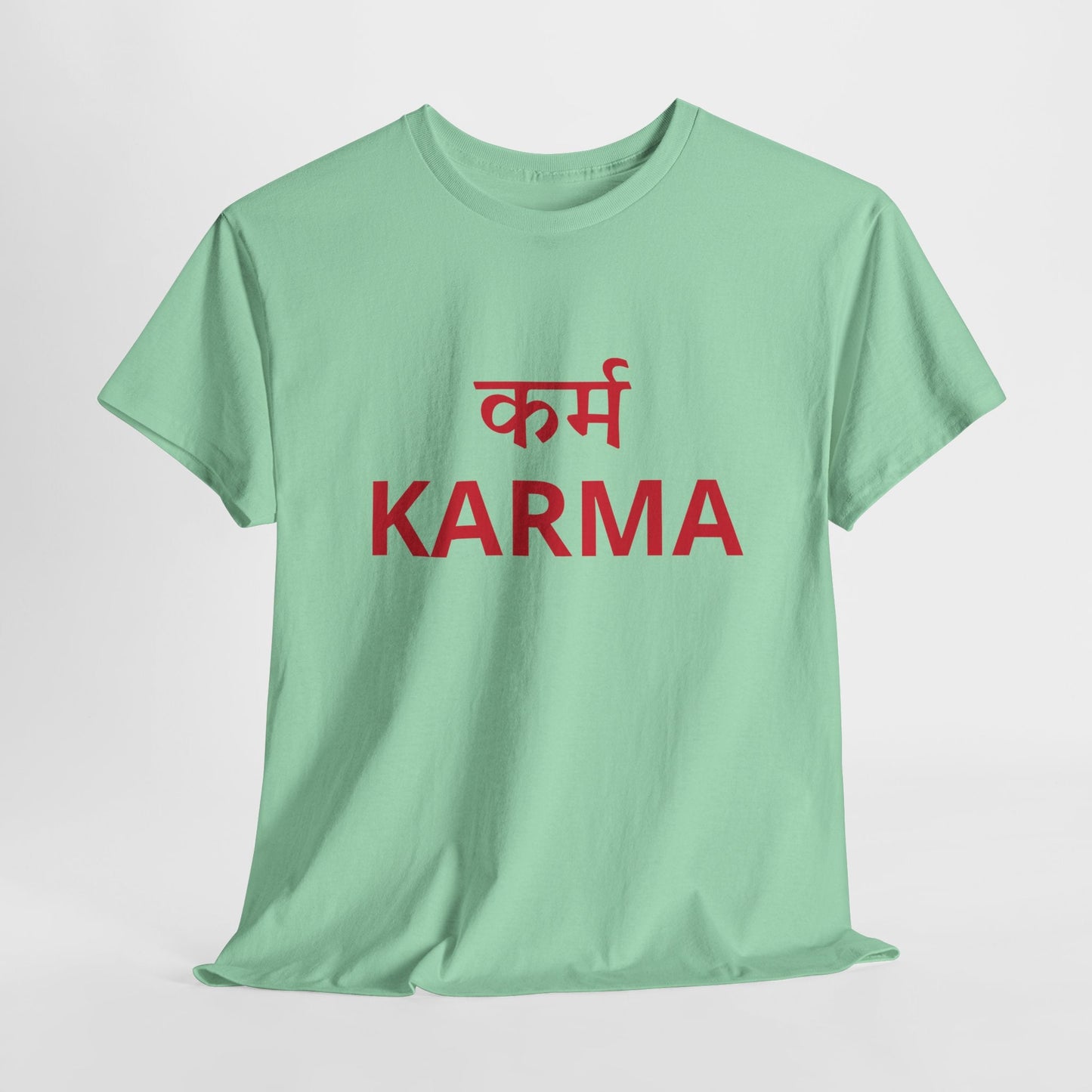 KARMA Bold Red Graphic T-Shirt – Sanskrit Typography Tee | House of Magnetic HOUSE OF MAGNETIC