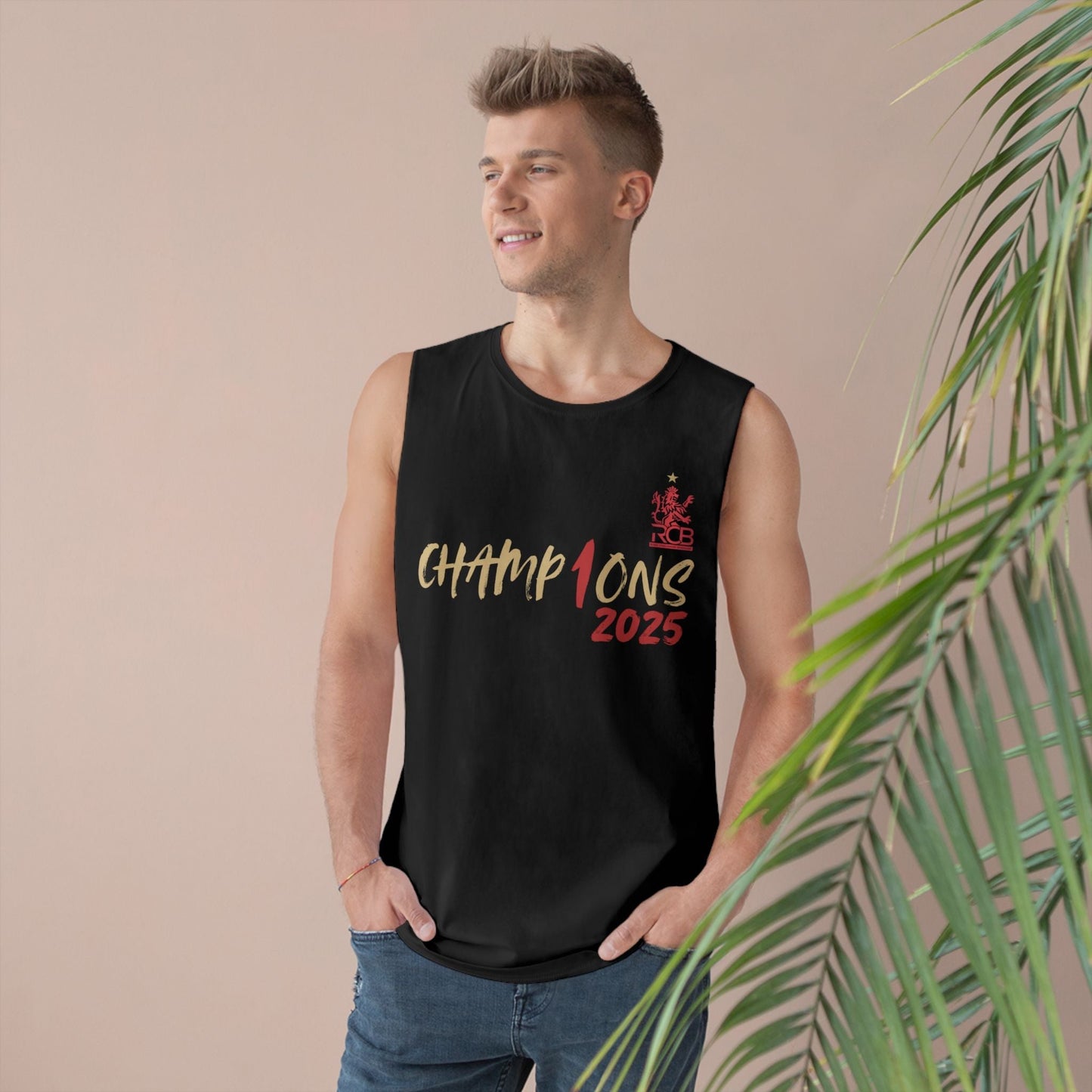 RCB Champions 2025 Sleeveless T-Shirt – Limited Edition (Black & White) Houseofmagnetic