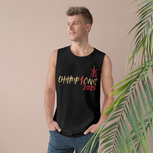 RCB Champions 2025 Sleeveless T-Shirt – Limited Edition (Black & White) Houseofmagnetic