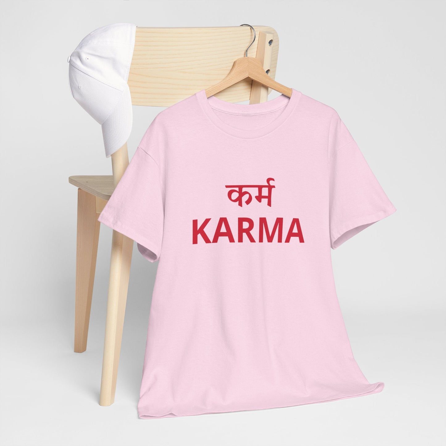 KARMA Bold Red Graphic T-Shirt – Sanskrit Typography Tee | House of Magnetic HOUSE OF MAGNETIC