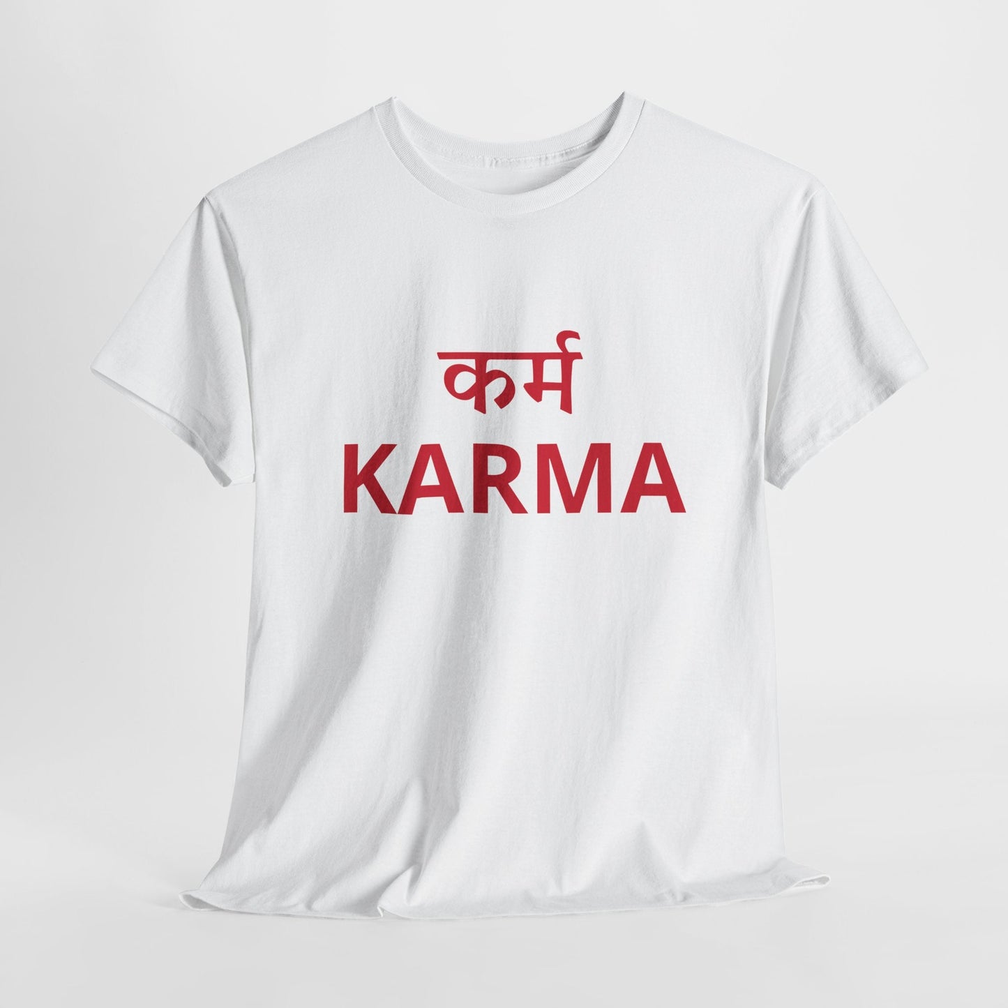 KARMA Bold Red Graphic T-Shirt – Sanskrit Typography Tee | House of Magnetic HOUSE OF MAGNETIC