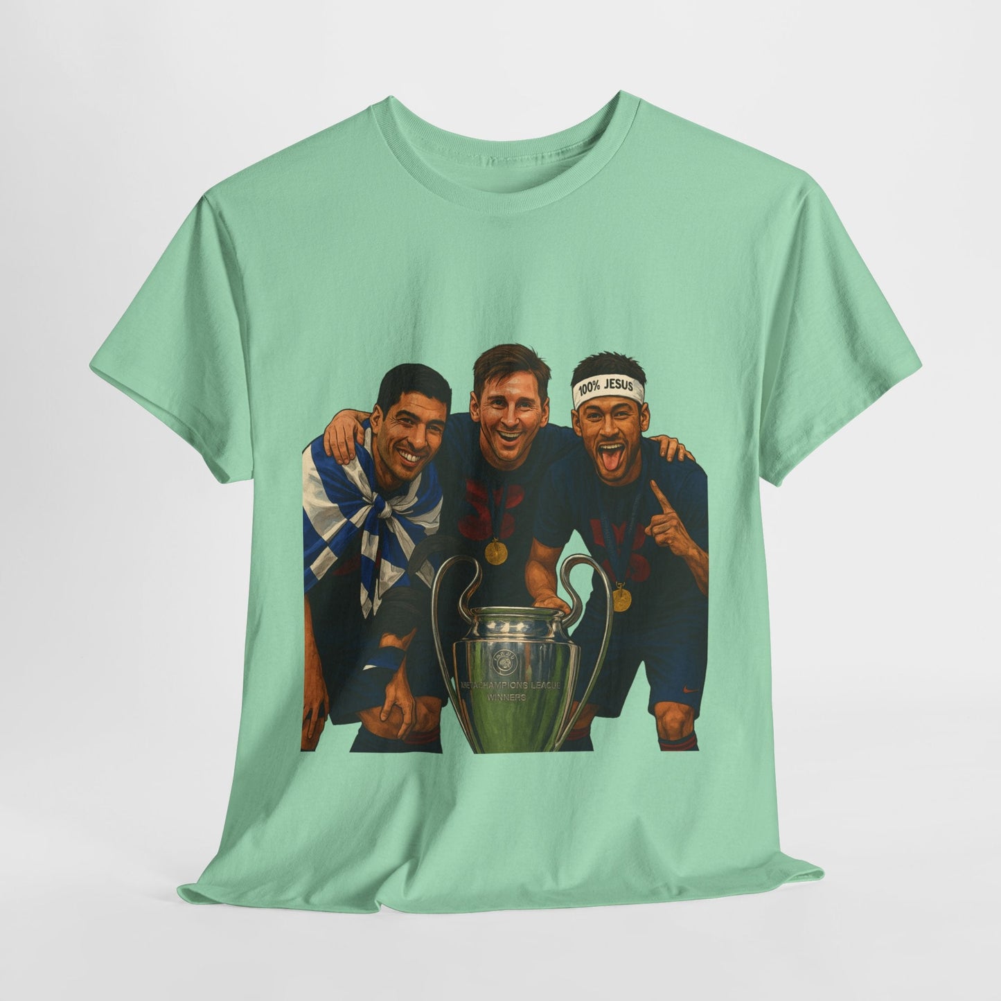 Legendary Trio Champions T-Shirt – UEFA Cup Celebration Tee | House of Magnetic HOUSE OF MAGNETIC