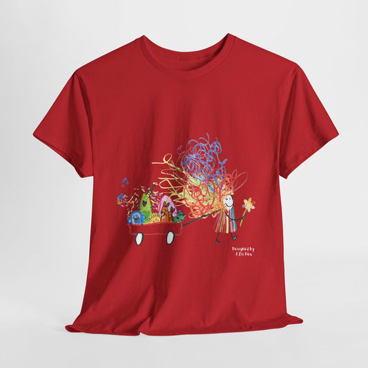 Joy Ride Graphic T-Shirt – Designed by 8-Year-Old Piku | Kids Art Regular Fit Tee by House of Magnetic HOUSE OF MAGNETIC