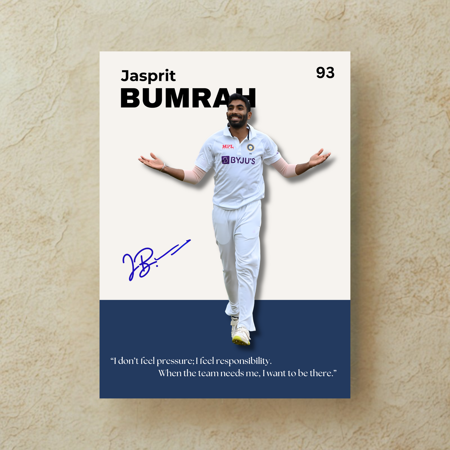 Jasprit Bumrah Poster Houseofmagnetic