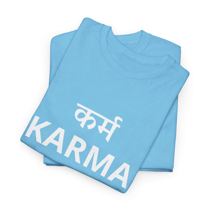 KARMA Bold Red Graphic T-Shirt – Sanskrit Typography Tee | House of Magnetic HOUSE OF MAGNETIC
