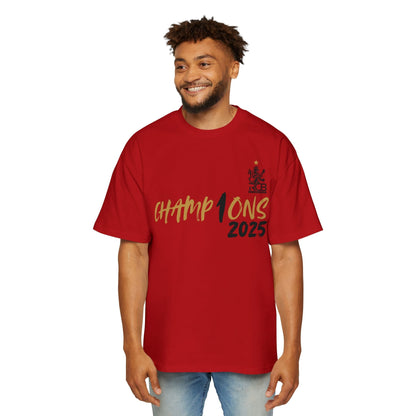 RCB Champions 2025 Oversized T-Shirt – Red, White & Black | Unisex S-XXL | Official IPL Fanwear Houseofmagnetic