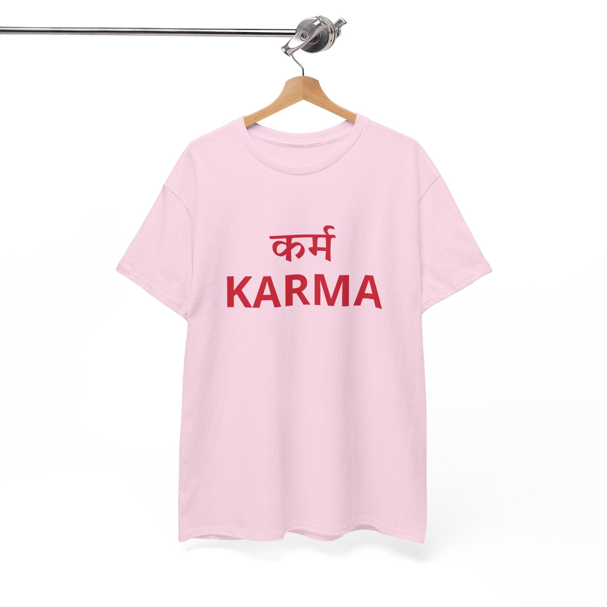 KARMA Bold Red Graphic T-Shirt – Sanskrit Typography Tee | House of Magnetic HOUSE OF MAGNETIC