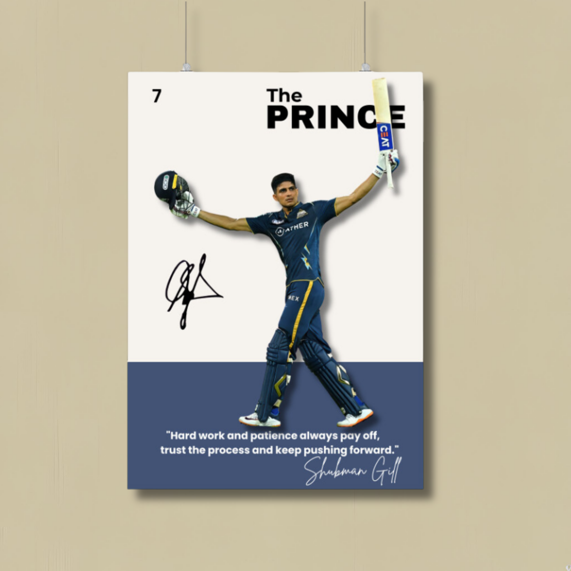 Shubman Gill Poster - The Prince of Cricket Houseofmagnetic