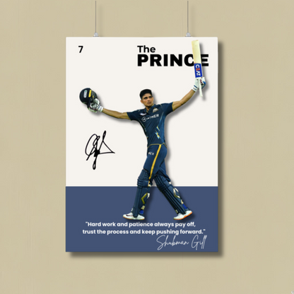 Shubman Gill Poster - The Prince of Cricket Houseofmagnetic