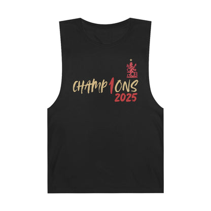 RCB Champions 2025 Sleeveless T-Shirt – Limited Edition (Black & White) Houseofmagnetic