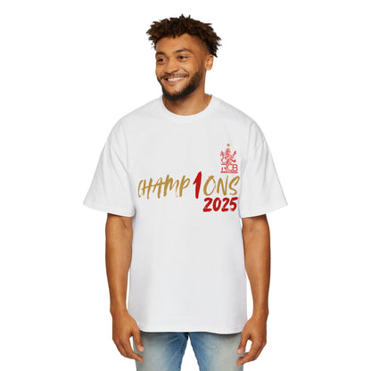 RCB Champions 2025 Oversized T-Shirt – Red, White & Black | Unisex S-XXL | Official IPL Fanwear Houseofmagnetic